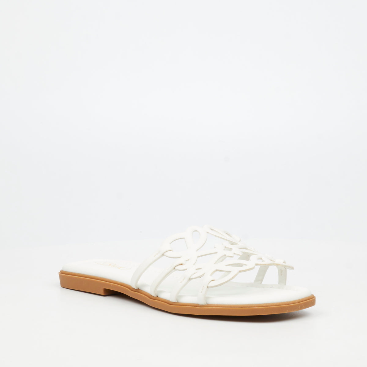 Miss Black Angeline 1 Flat Sandal - White footwear Miss Black