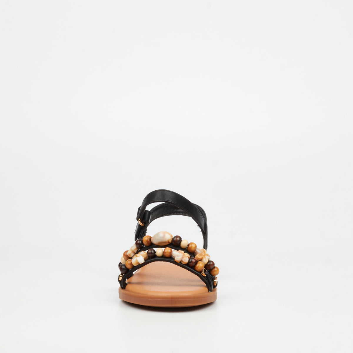 Little Miss Black Anna 1 Flat Sandal - Black footwear Little Miss Black