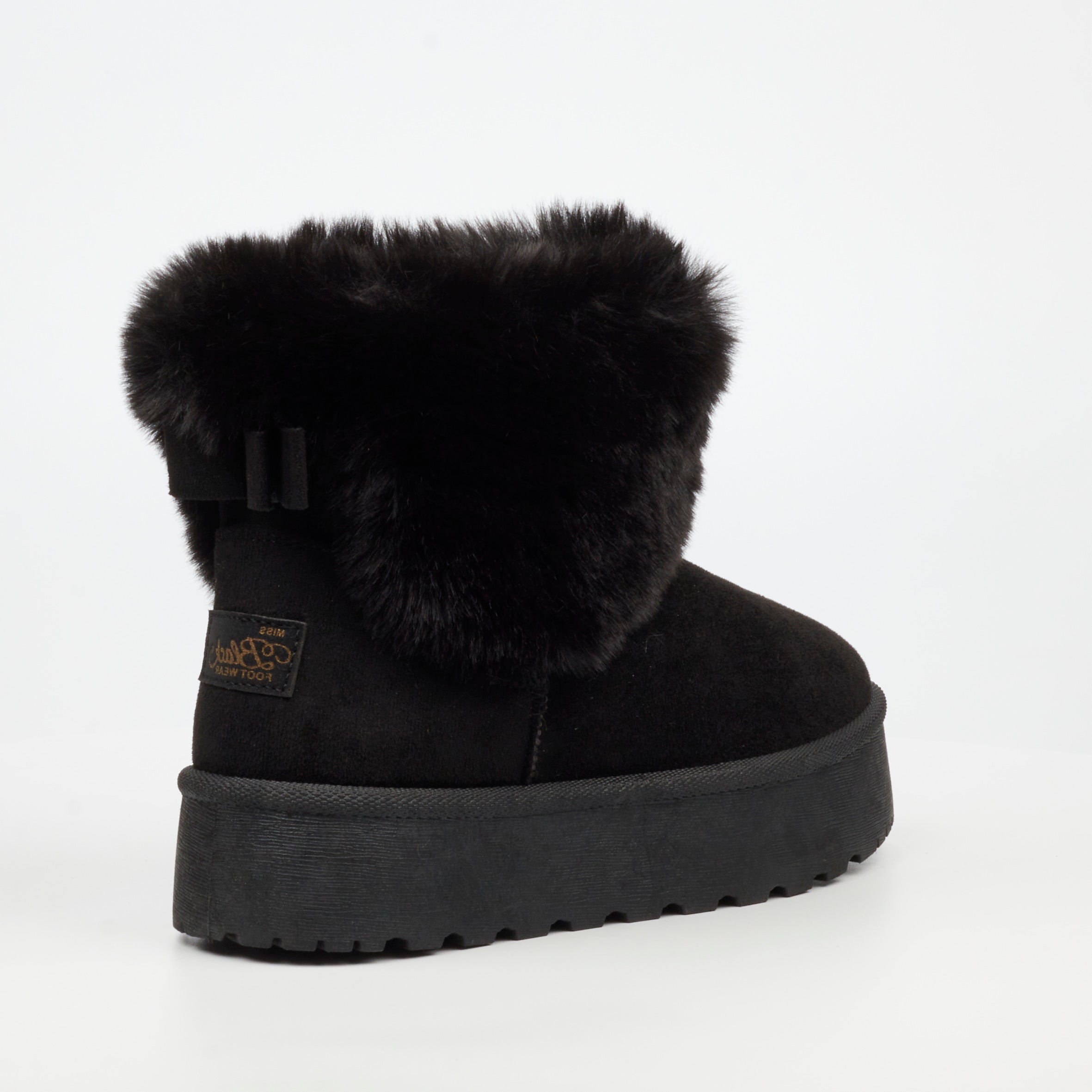MIss Black Bae 1 Faux Suede Ankle Boot - Black footwear Miss Black