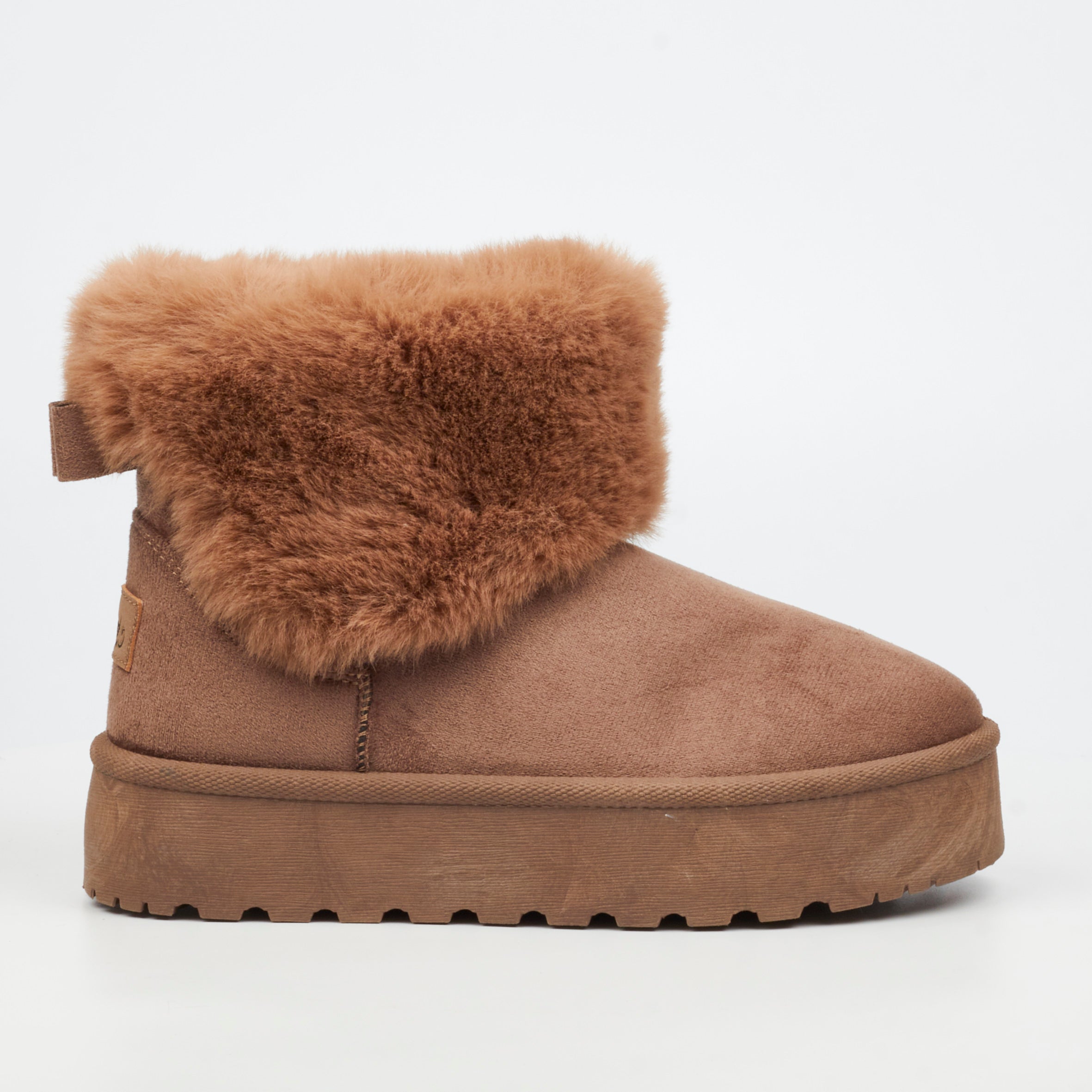 Miss Black Bae 1 Faux Suede Ankle Boot - Taupe footwear Miss Black