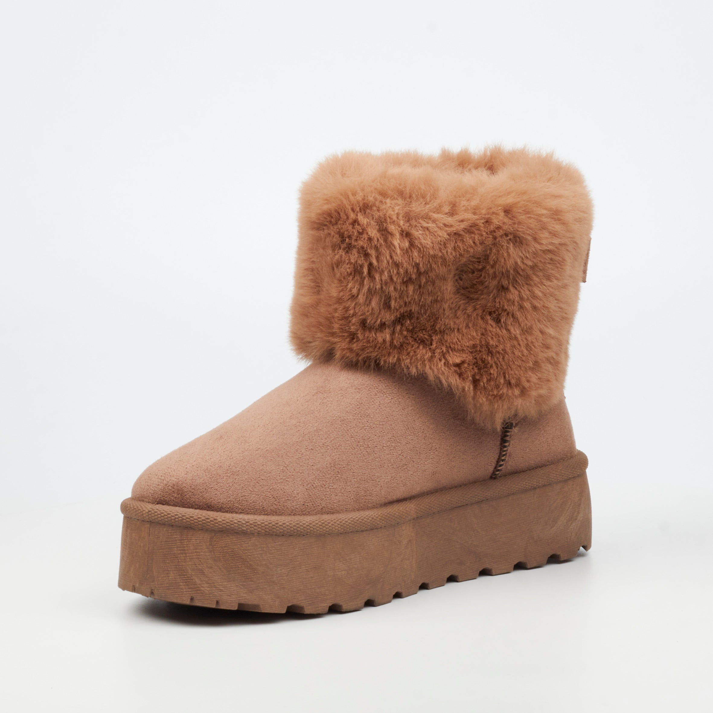 Miss Black Bae 1 Faux Suede Ankle Boot - Taupe footwear Miss Black