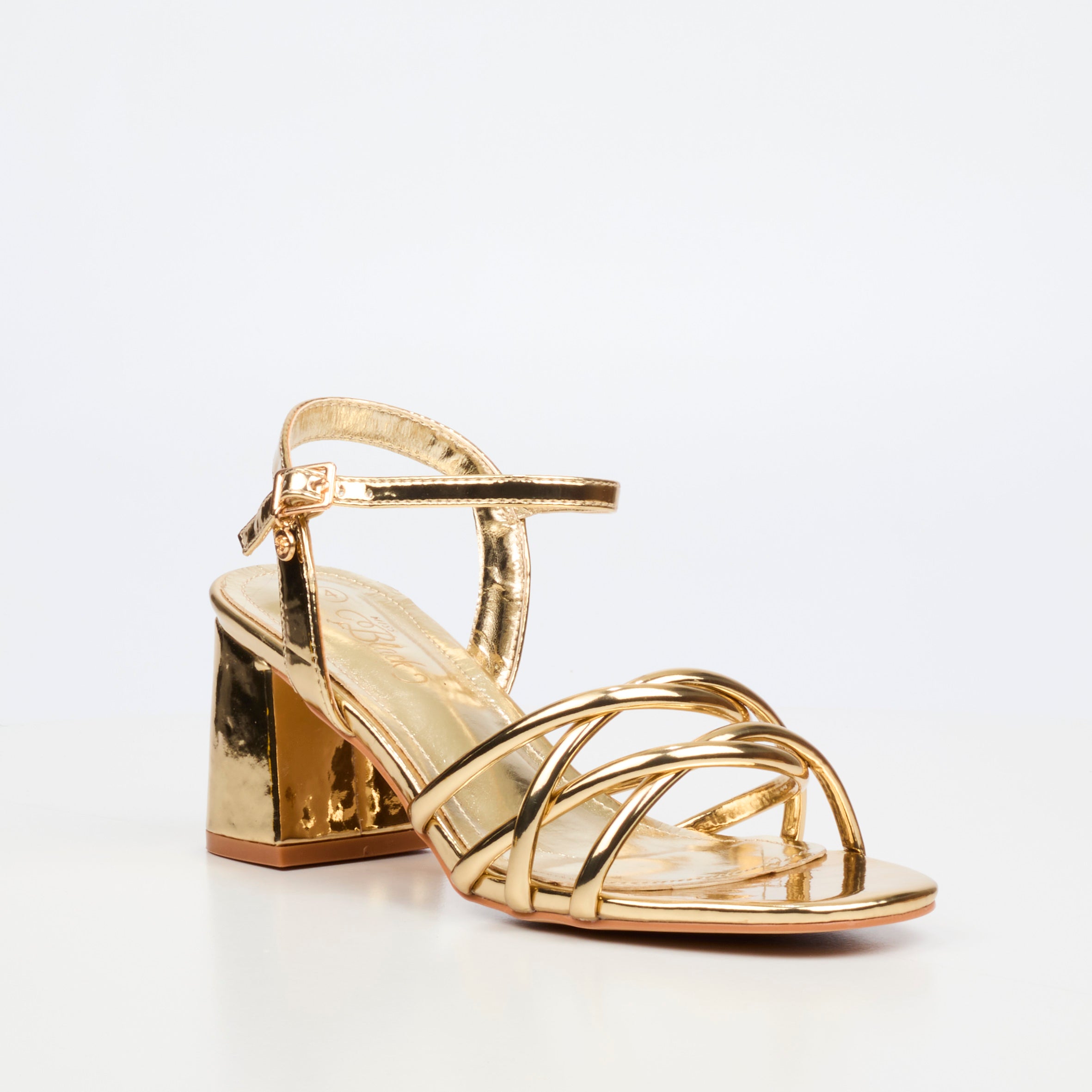 Miss Black Bardot 7 Heel - Gold footwear Miss Black