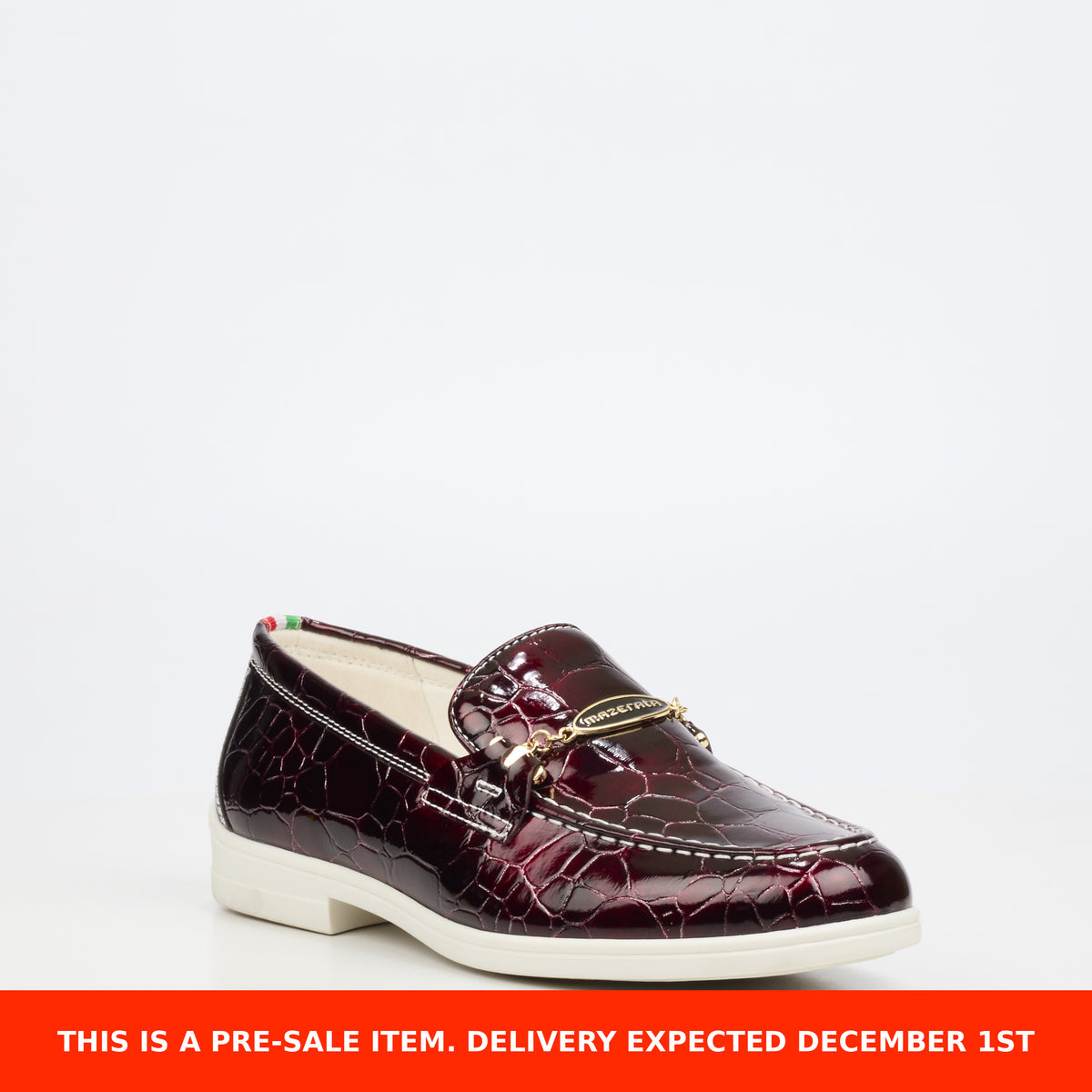 Mazerata Biter 1 Croc/Patent Shoe - Burgundy presale