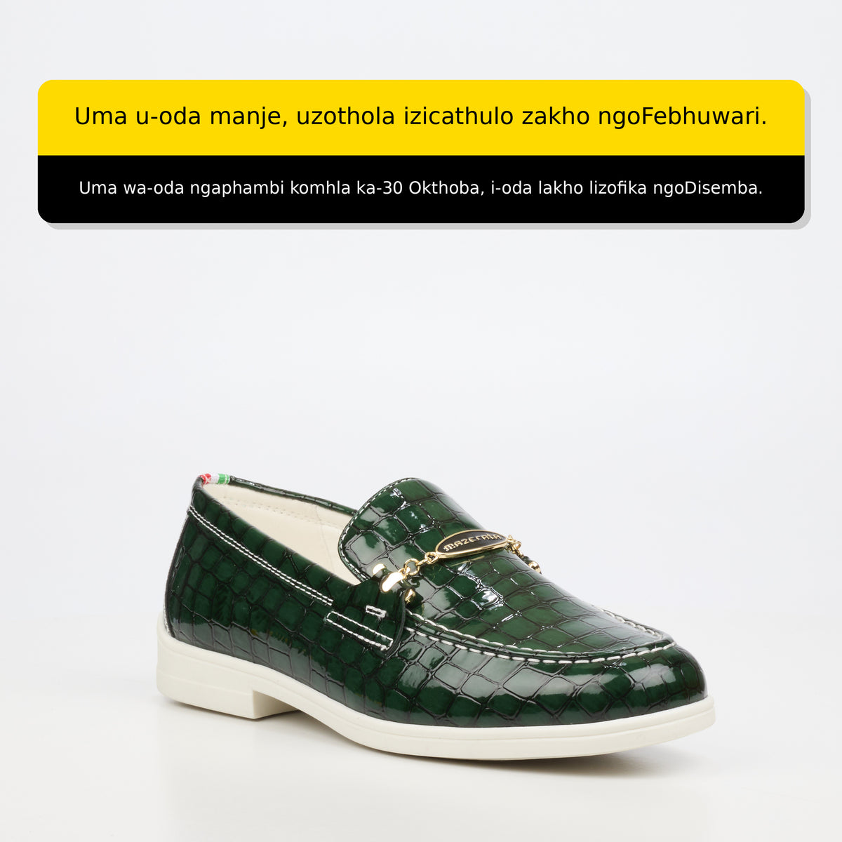 Mazerata Biter 1 Croc/Patent Shoe - Green footwear Mazerata