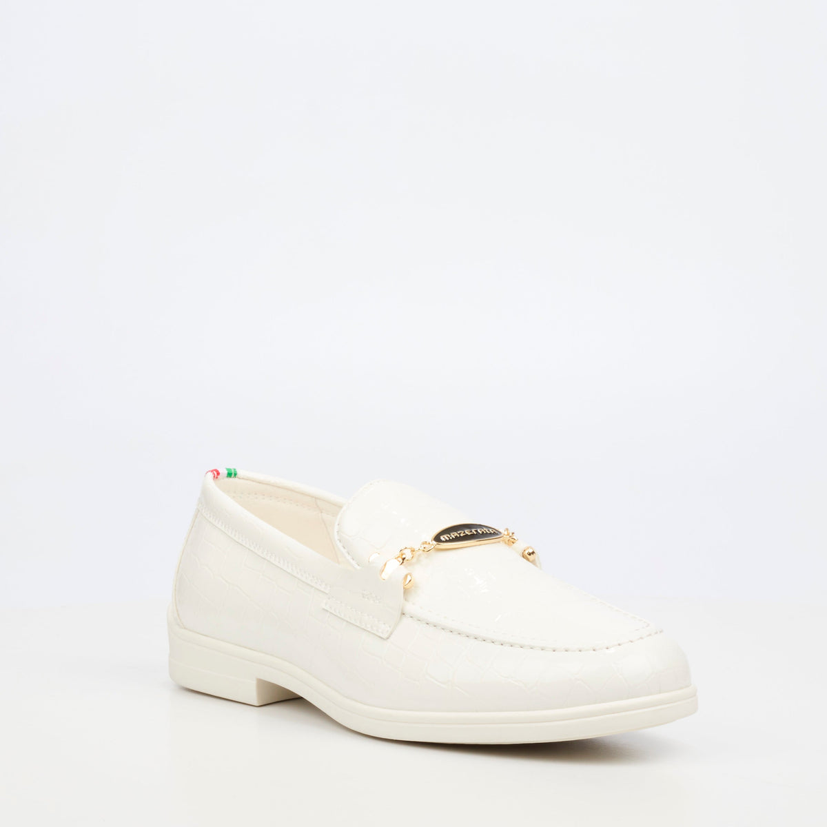 Mazerata Biter 1 Croc/Patent Shoe - White