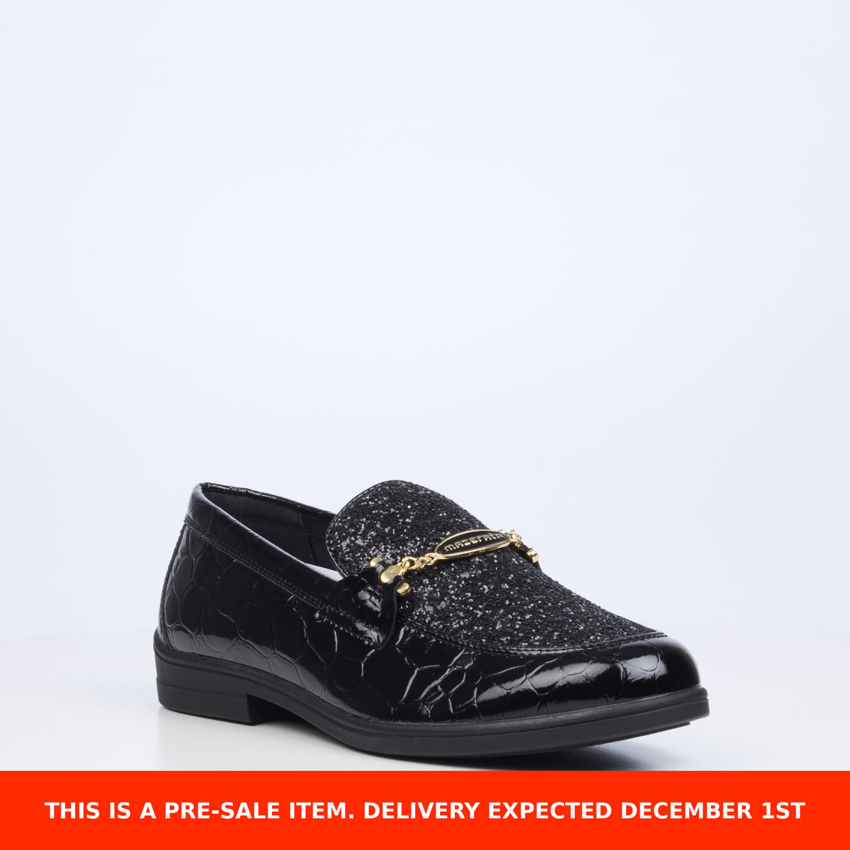Mazerata Biter 1 Rhinestone/Croc Shoe - Black presale