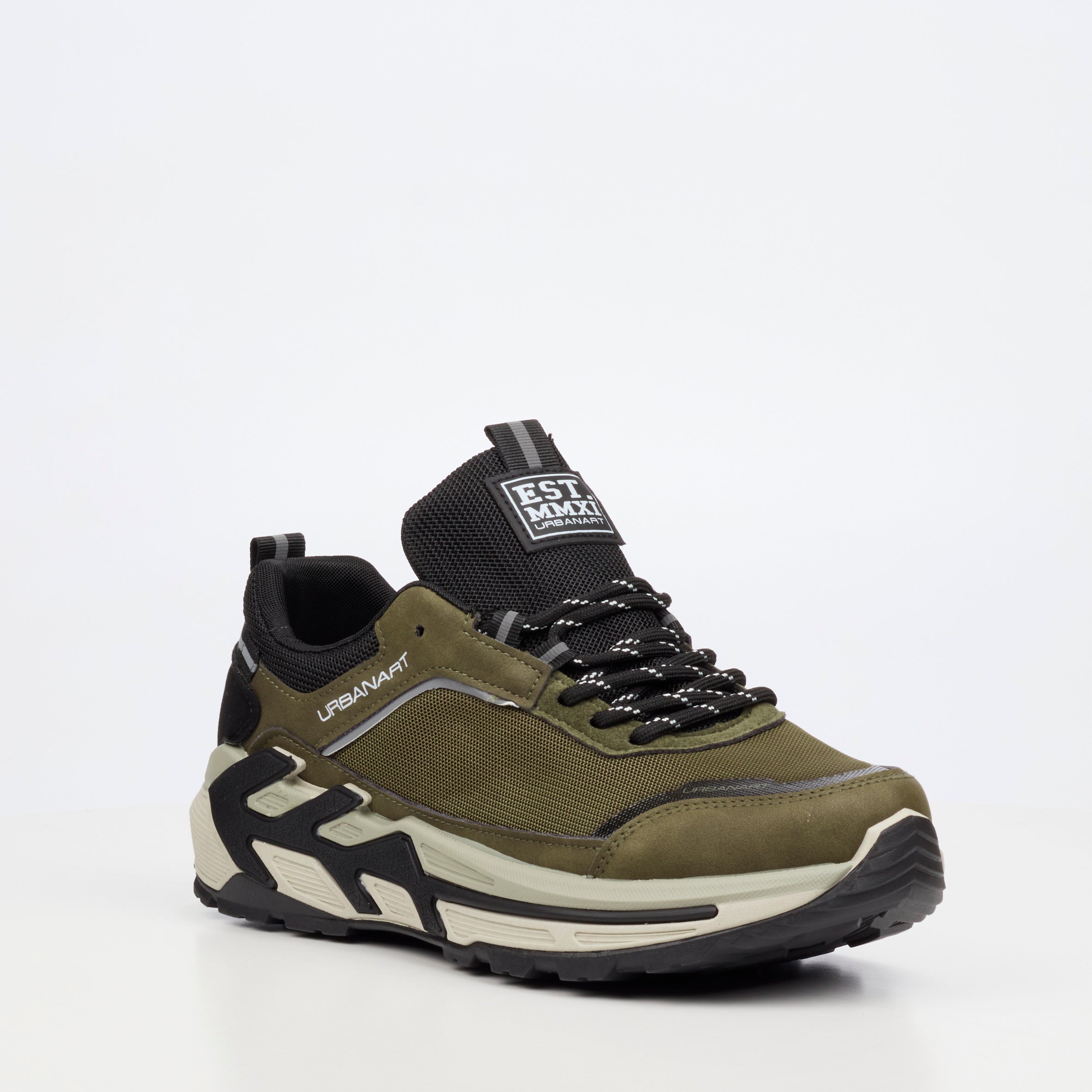 Urbanart Cessna 2 Nylon / Faux Wax Sneaker - Olive footwear Urbanart