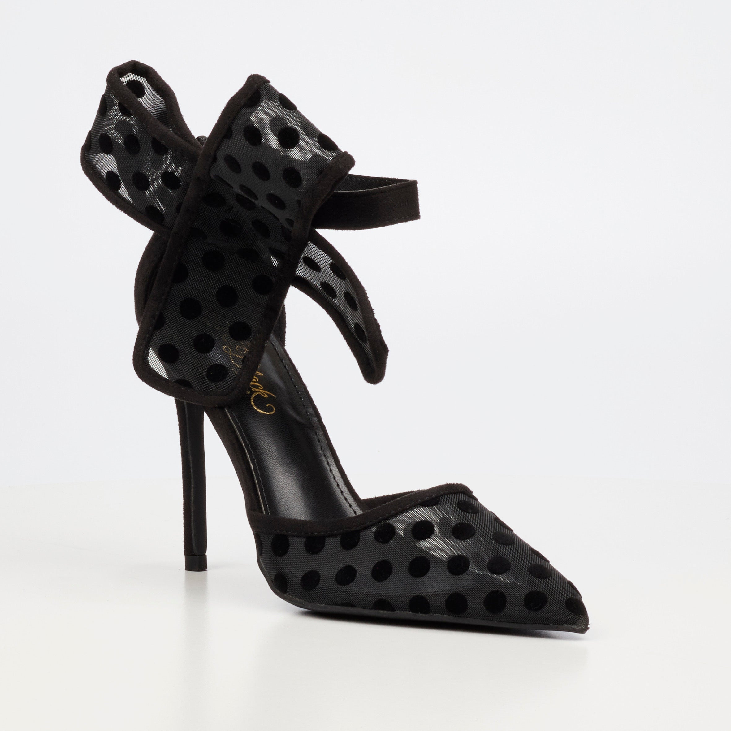 Miss Black Dott 1 Court - Black footwear Miss Black