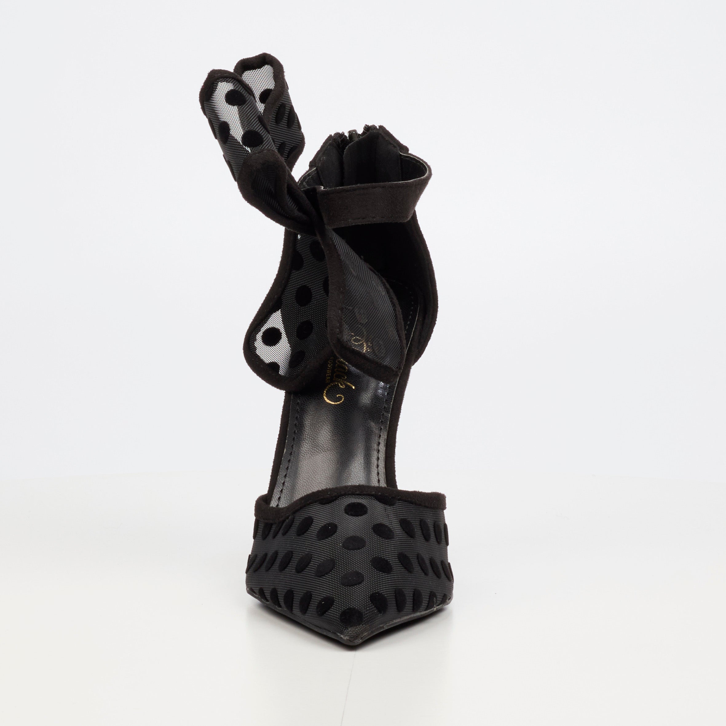 Miss Black Dott 1 Court - Black footwear Miss Black