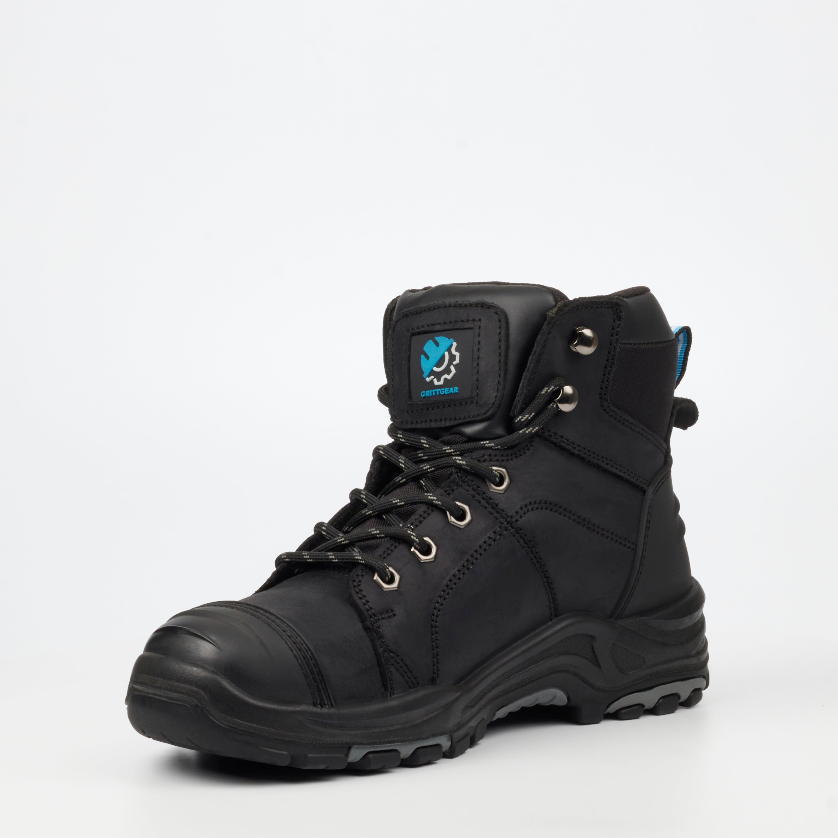 Grittgear Flint S3 Crazy Horse Leather Safety Boot - Black safety Grittgear