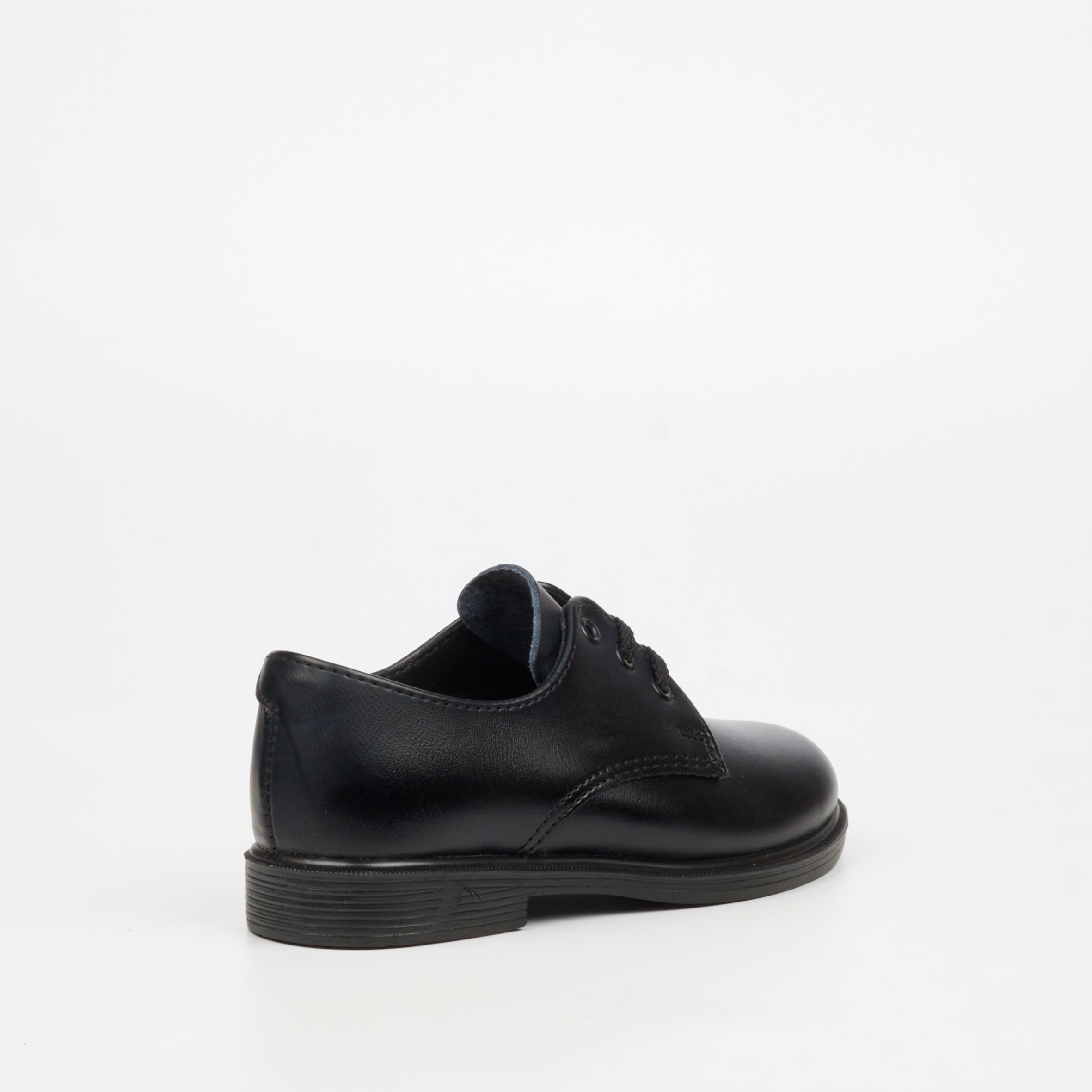 Genius Younger Boys Lace Up Leather School Shoe - Black footwear External