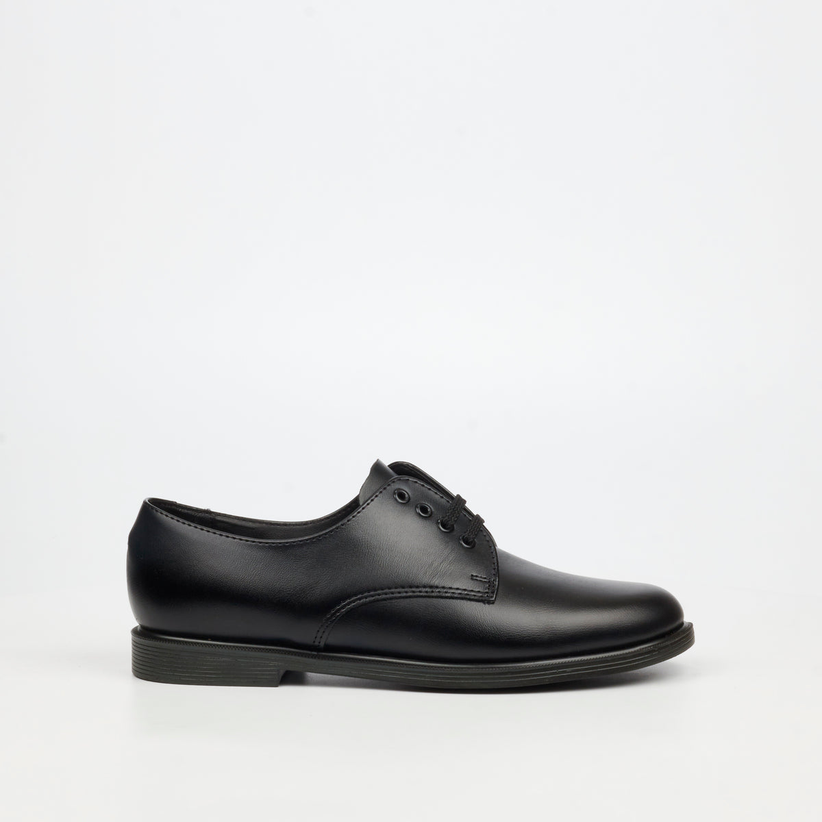 Genius Older Boys Lace Up Leather School Shoe - Black footwear External