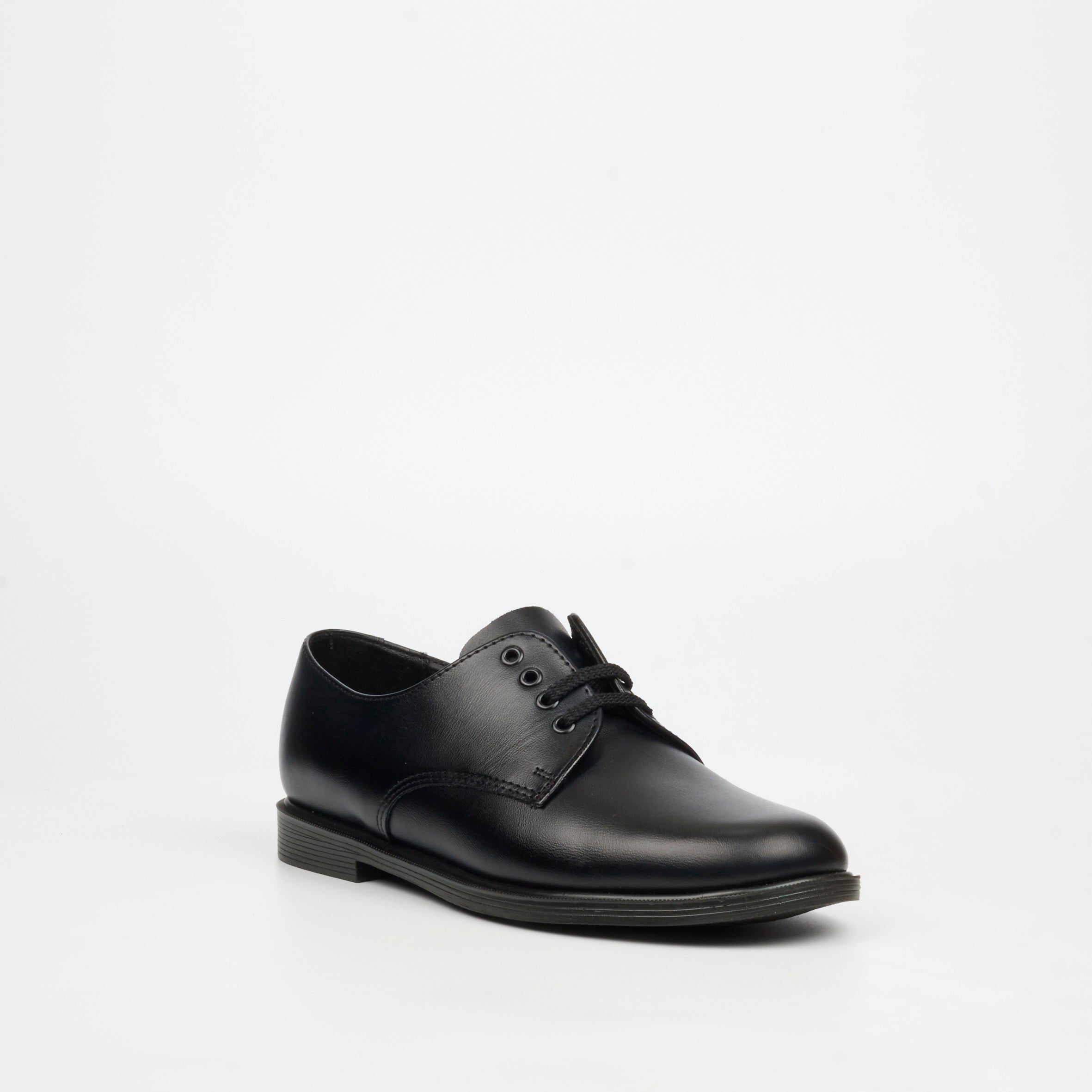 Genius Older Boys Lace Up Leather School Shoe - Black footwear External
