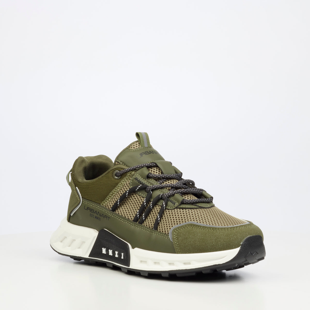 Urbanart Hexa 2 Faux Wax / Mesh Sneaker - Olive