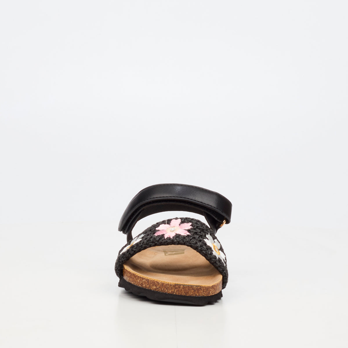 Little Miss Black Iris 1 Flat Sandal - Black footwear Little Miss Black
