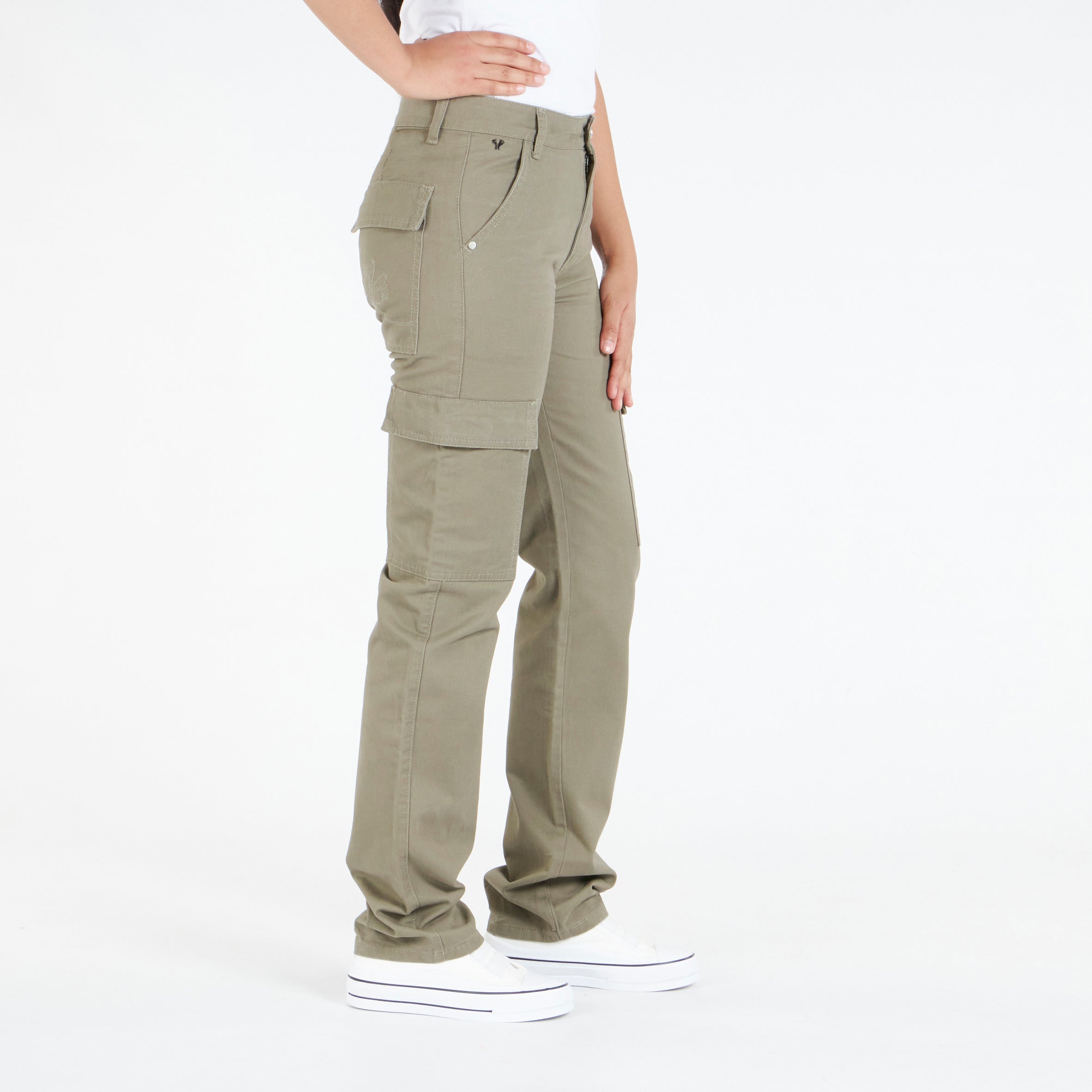 Butterfly Feet Izara 1 Jeans - Olive apparel Butterfly Feet