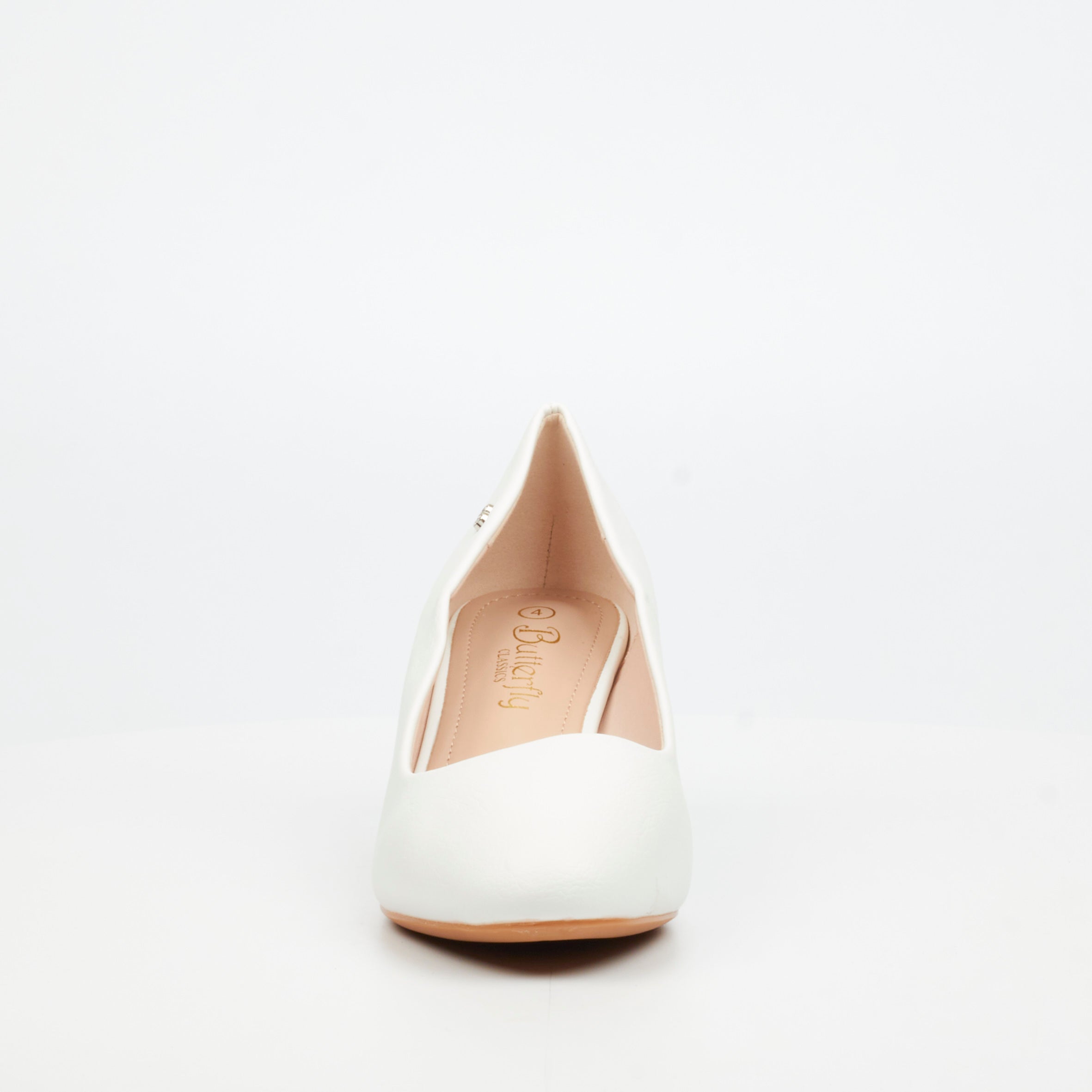 Butterfly Classics Joan 1 Faux Leather Low Courts - White footwear Butterfly Classics