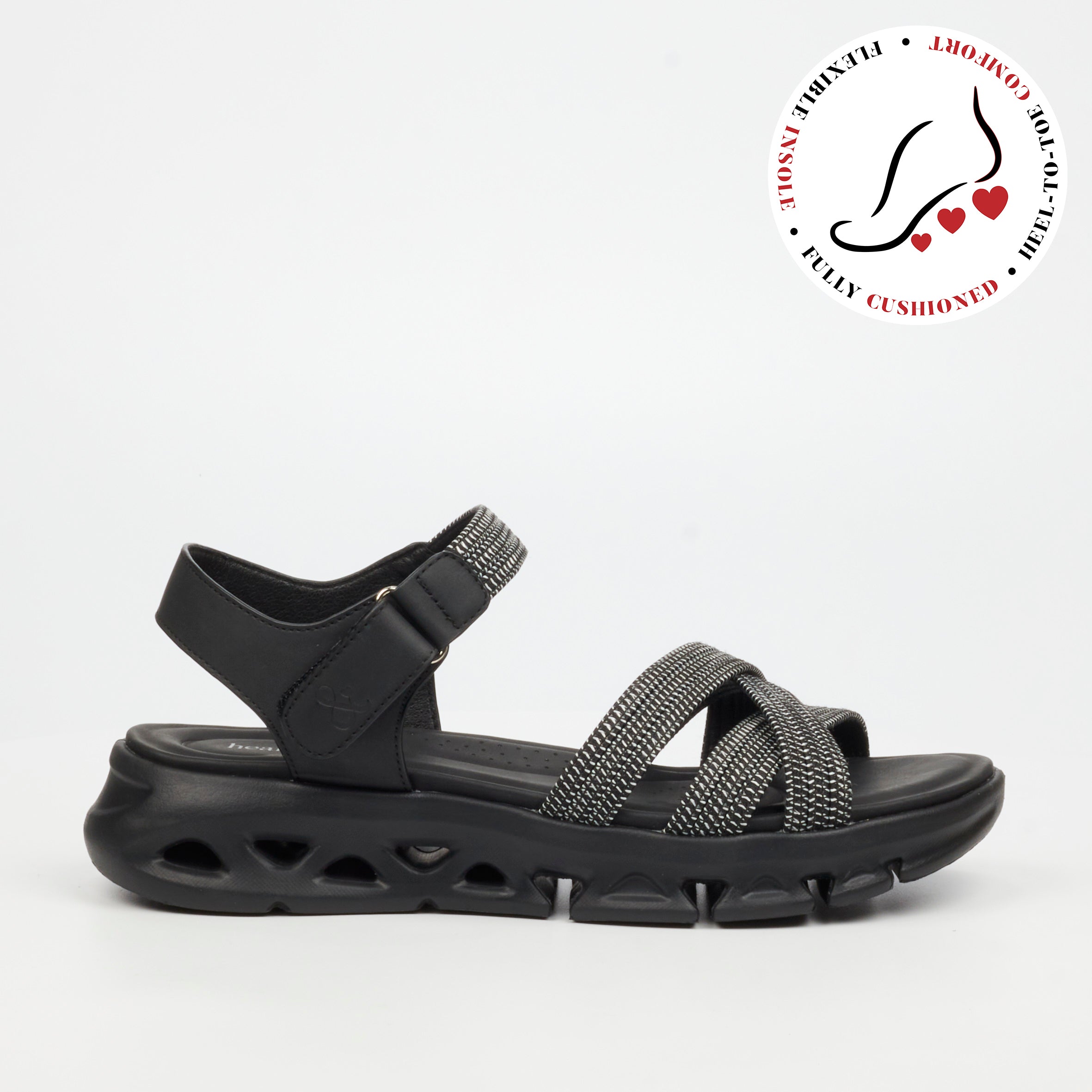 Heart & Sole Lune 2 Sandal - Black footwear Heart & Sole