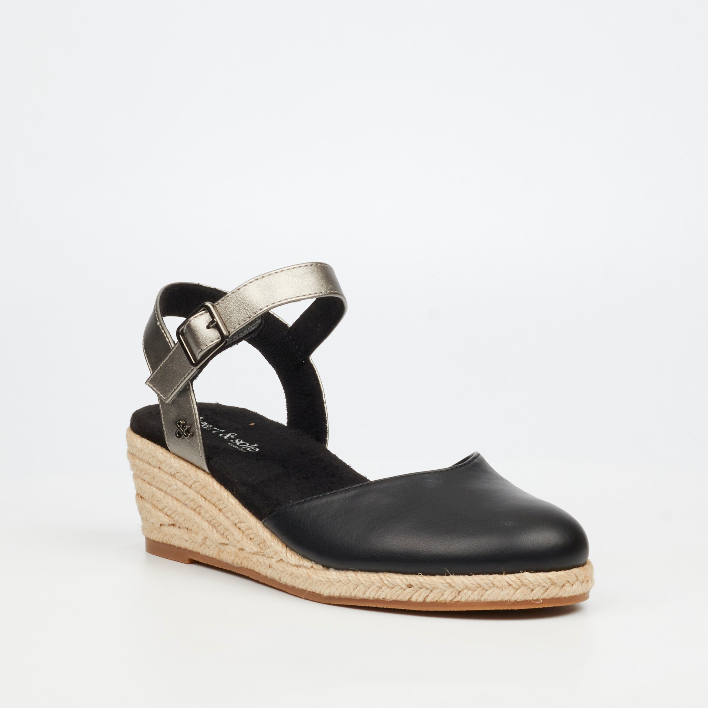 Heart & Sole Meraldi 1 Wedge - Black footwear Heart & Sole