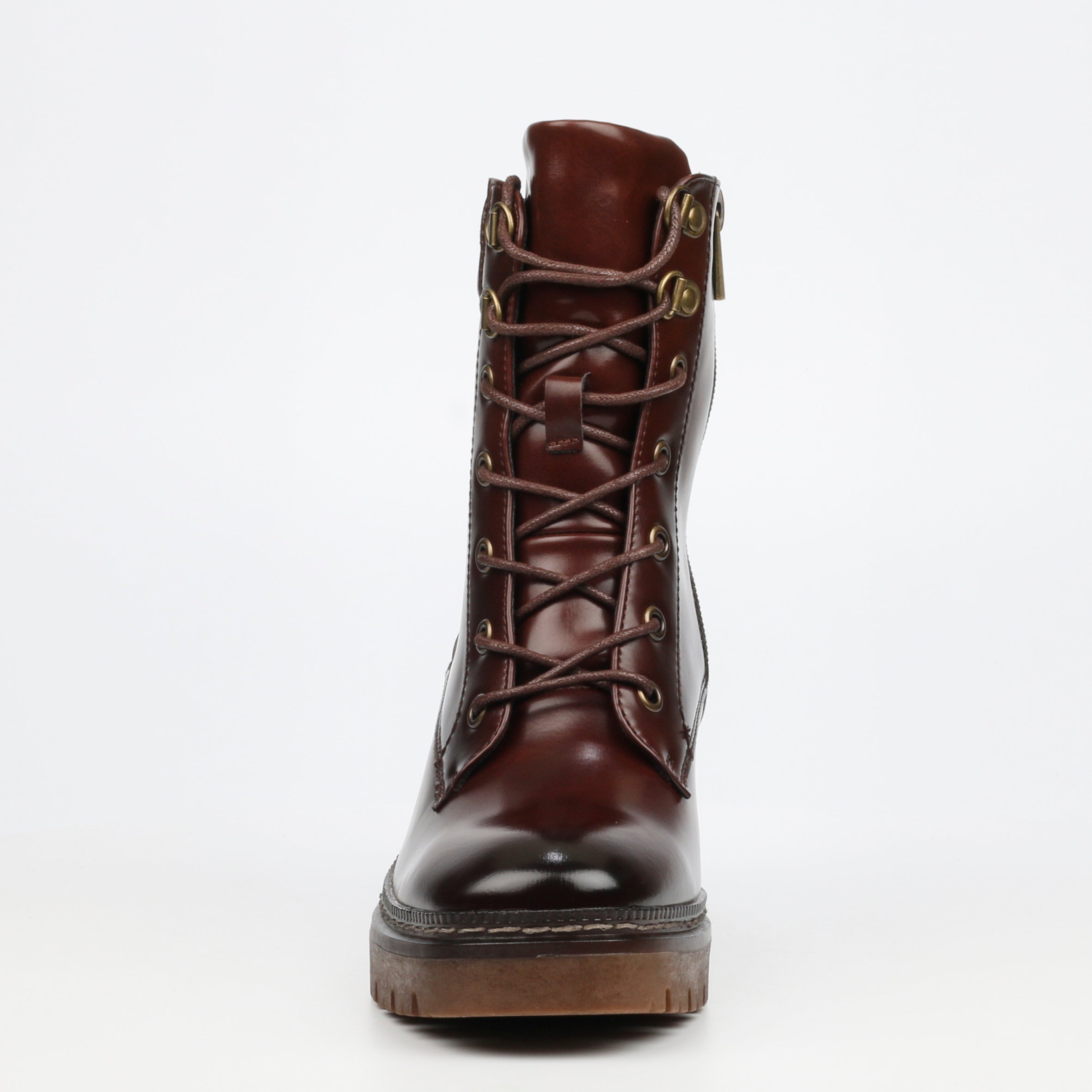 Miss Black Mercy 2 Ankle Boots Faux Leather - Chocolate footwear Miss Black