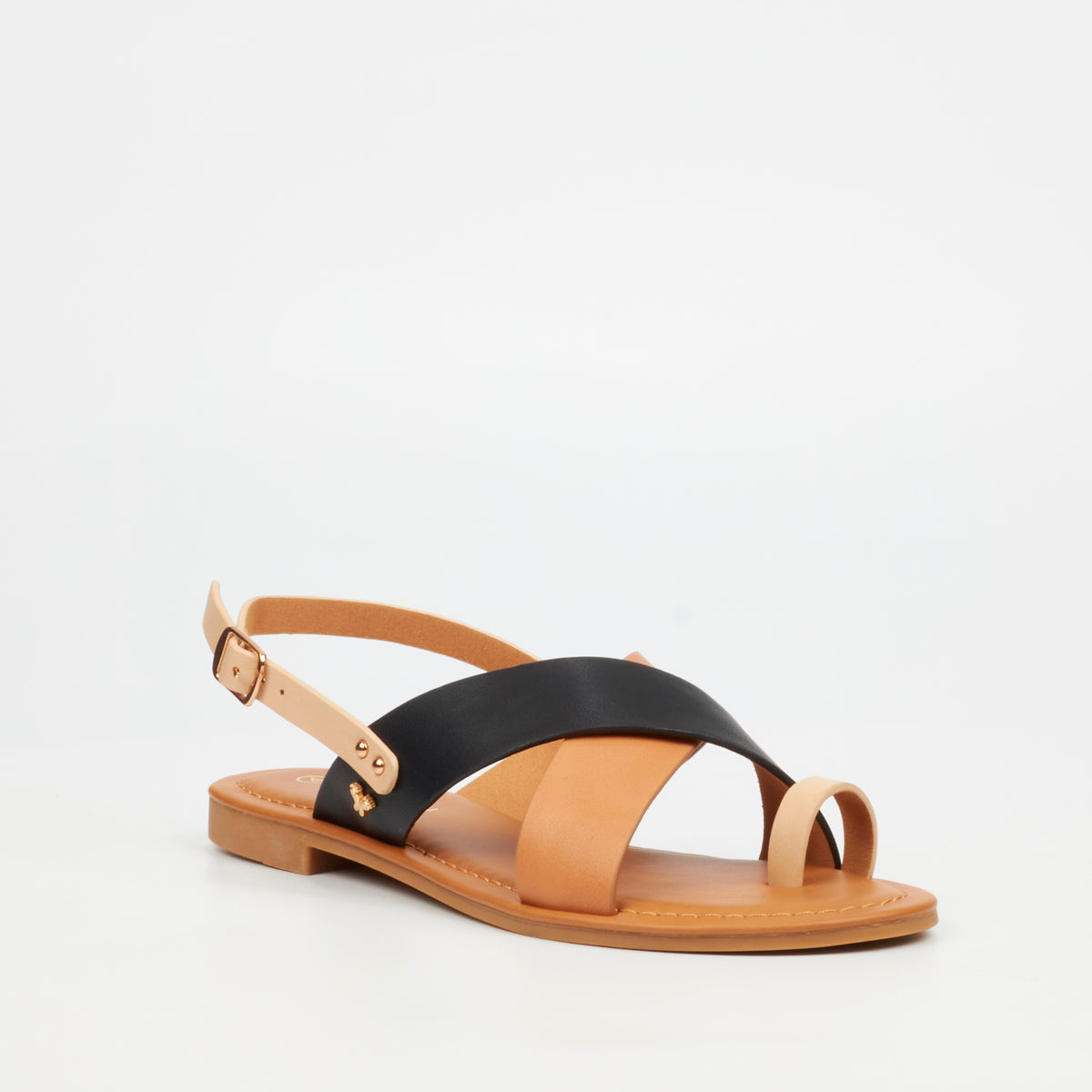 Butterfly Feet Palms 2 Flat Sandals - Black