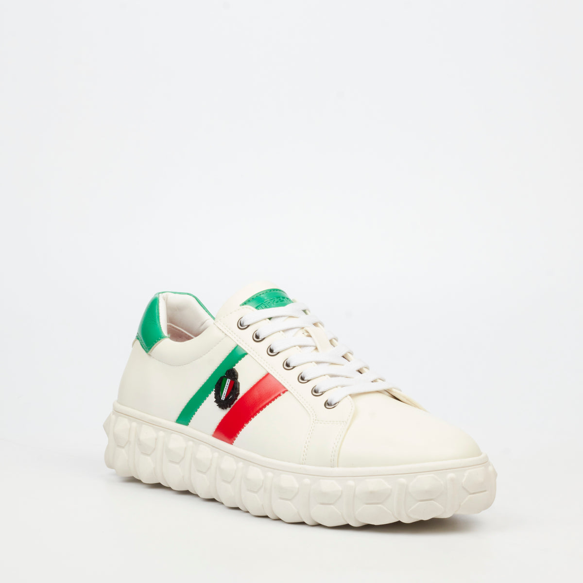Mazerata Pigale 14 Faux Wax Sneaker - White footwear Mazerata