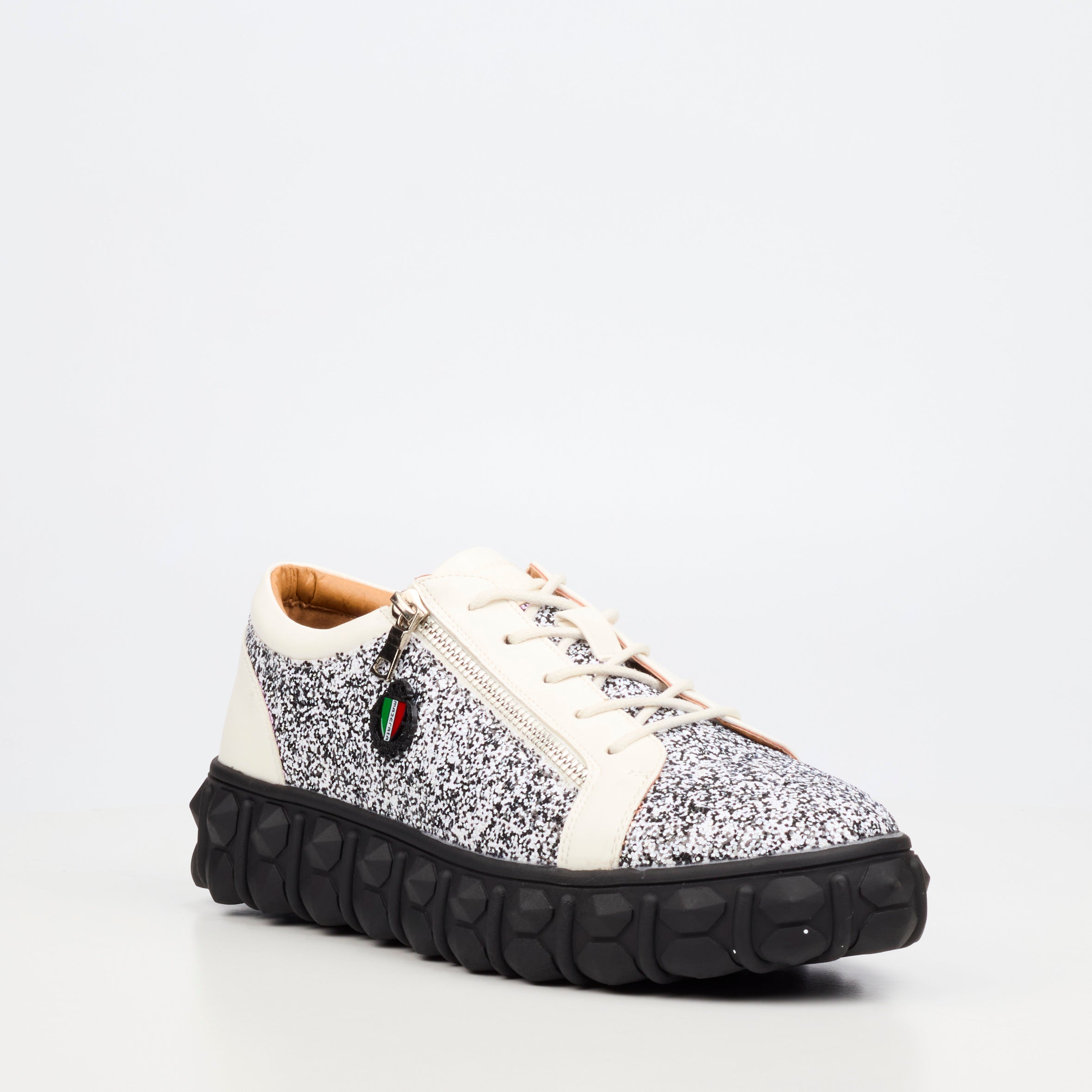 Mazerata Pigale 24 Rhinestone Sneaker - White footwear Mazerata