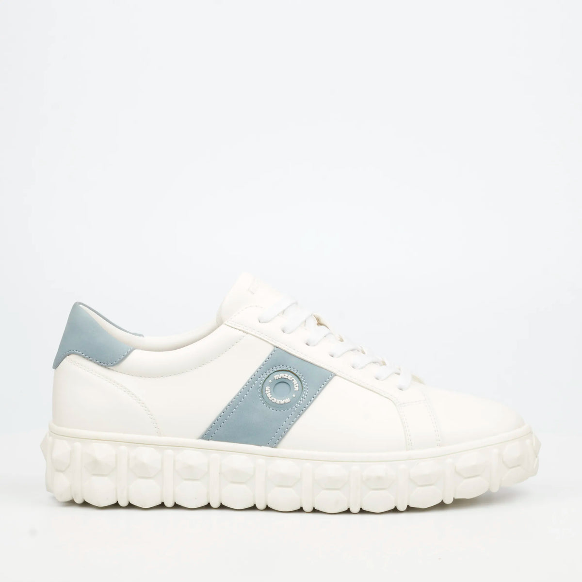 Mazerata Pigale 29 Faux Wax / Faux Suede Sneaker - White footwear Mazerata
