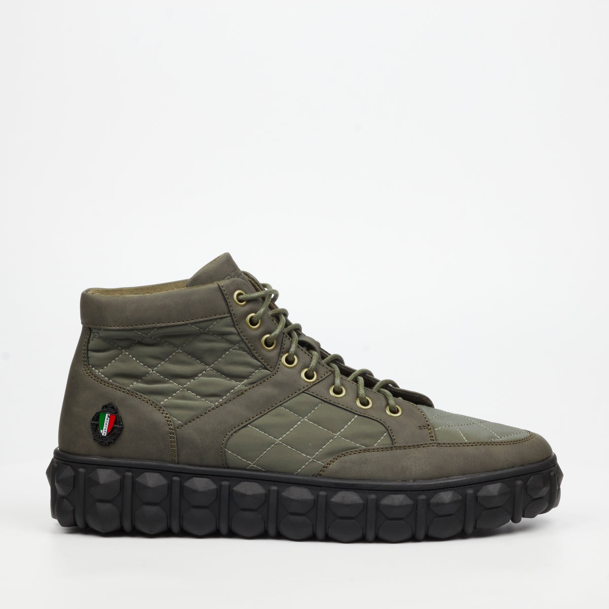 Mazerata Pigale 9 Faux Nubuck / Nylon Ankle Boot - Olive footwear Mazerata