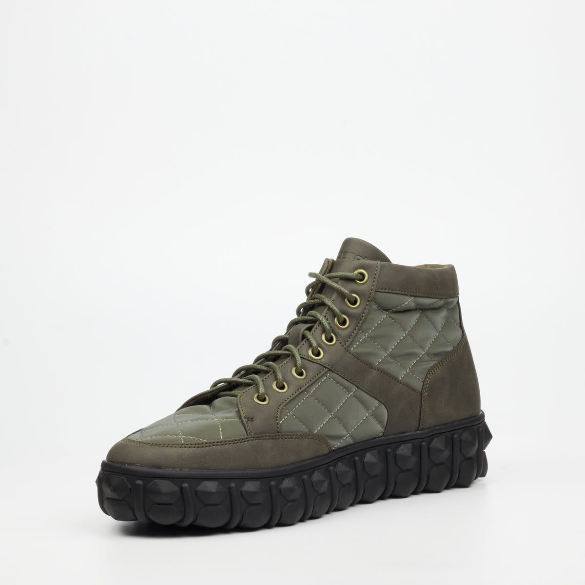 Mazerata Pigale 9 Faux Nubuck / Nylon Ankle Boot - Olive footwear Mazerata