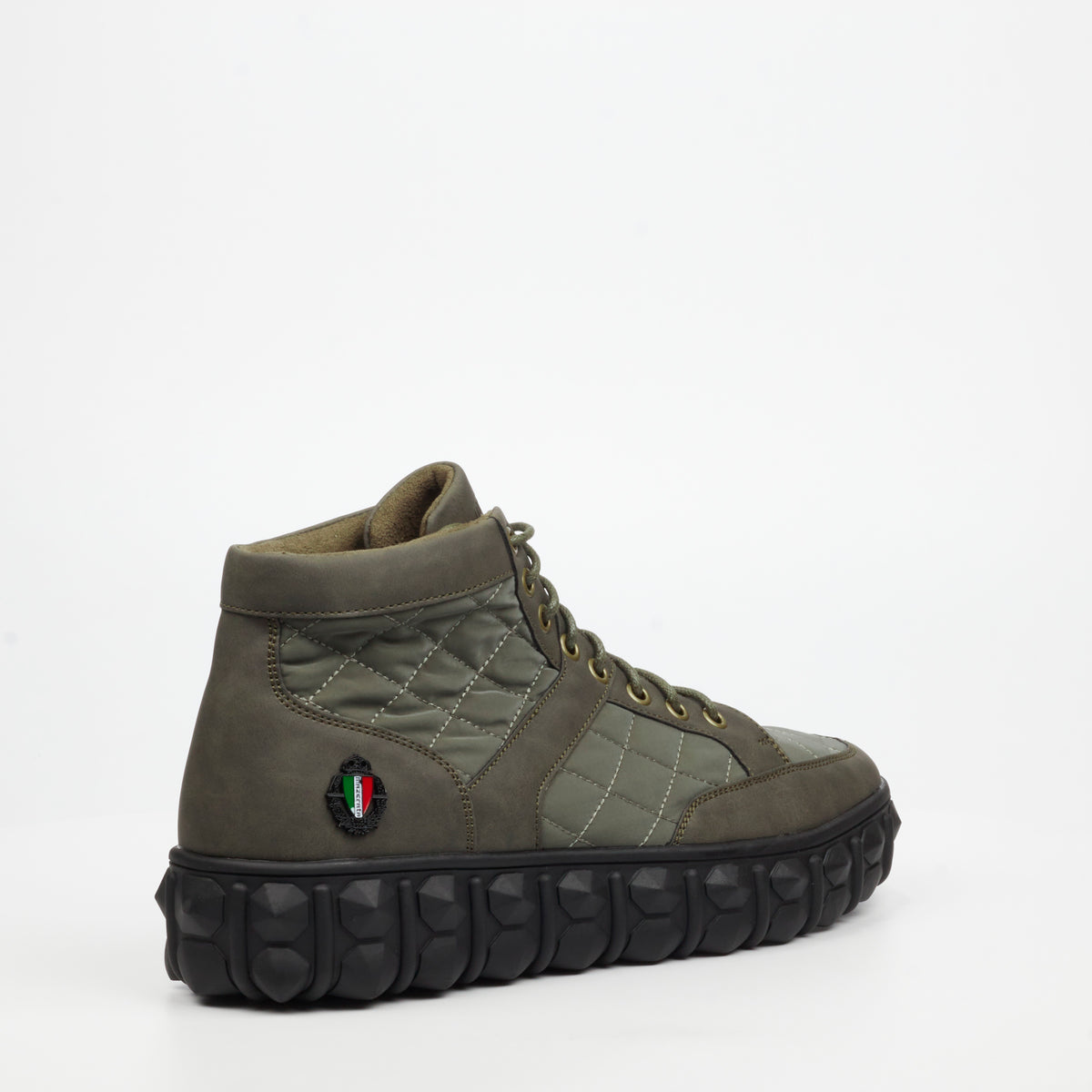 Mazerata Pigale 9 Faux Nubuck / Nylon Ankle Boot - Olive footwear Mazerata