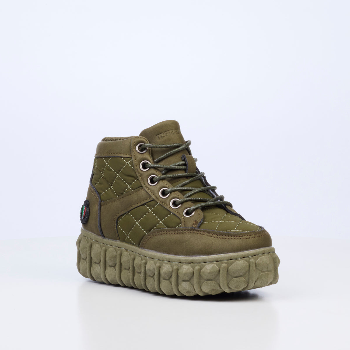 Mazerata Pigale 9 Faux Nubuck / Nylon Ankle Boot - Olive (Youth) footwear Mazerata