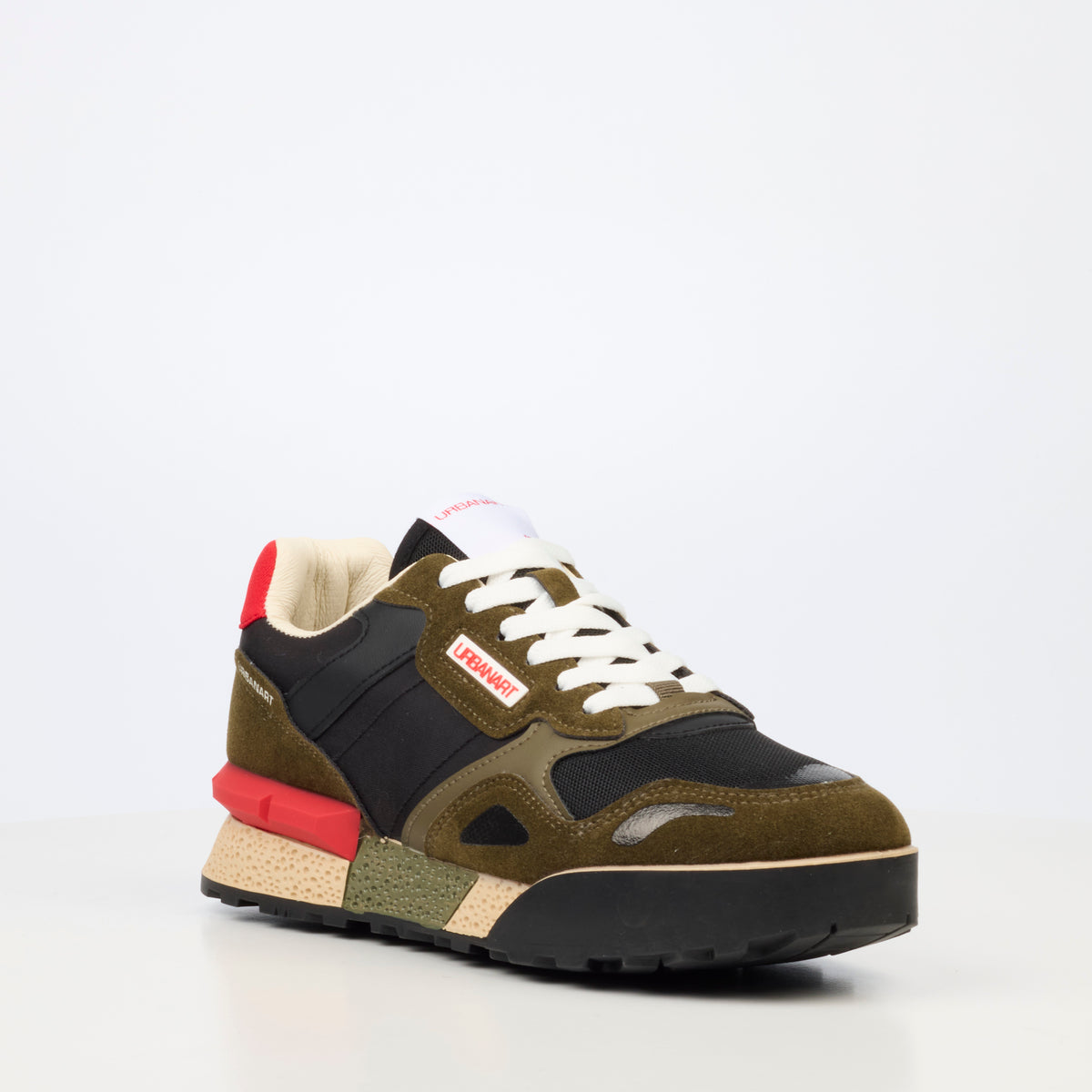Urbanart Play 37 Nylon / Faux Suede Sneaker - Olive