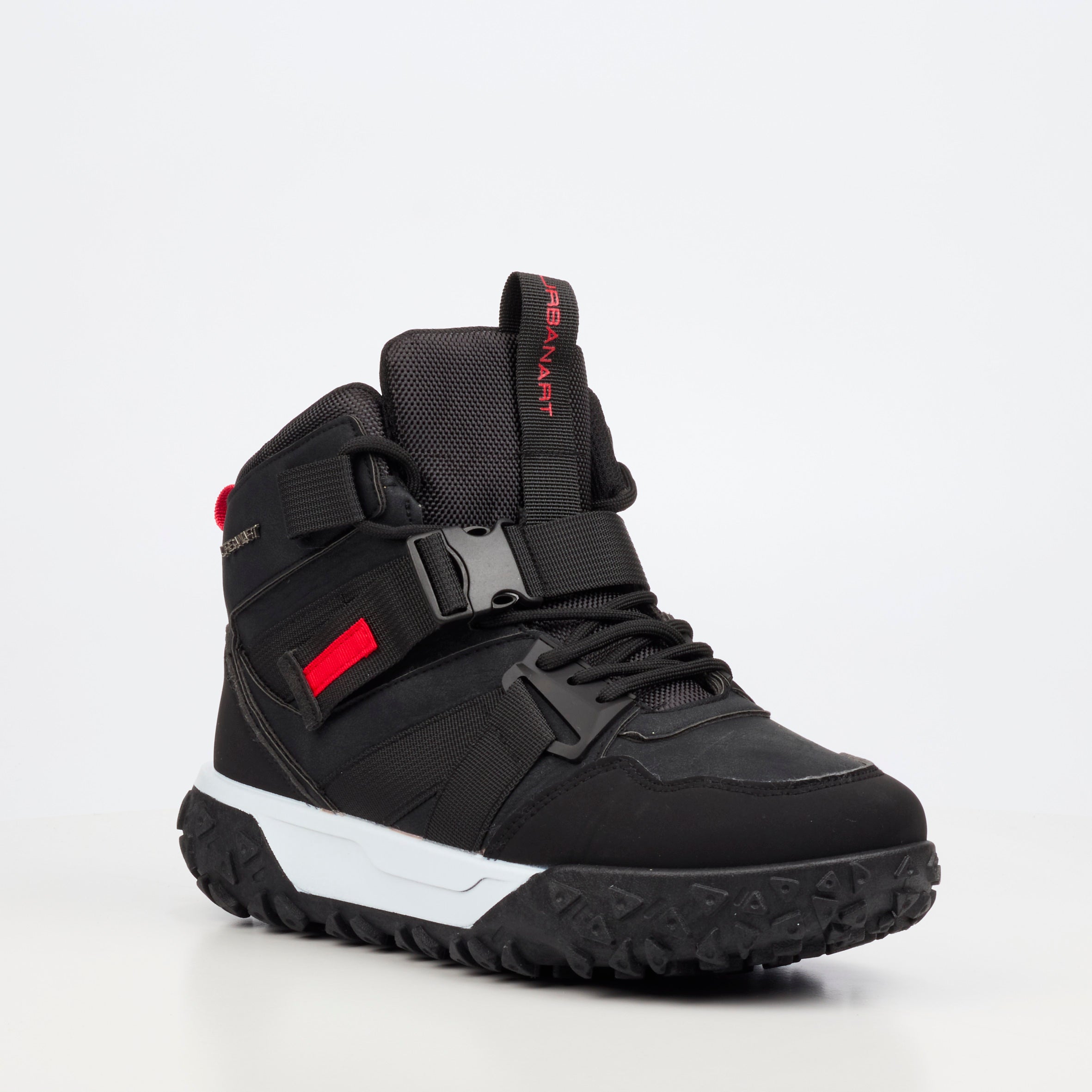 Urbanart Remi 12 Faux Nubuck / Nylon Ankle Boot - Black footwear Urbanart