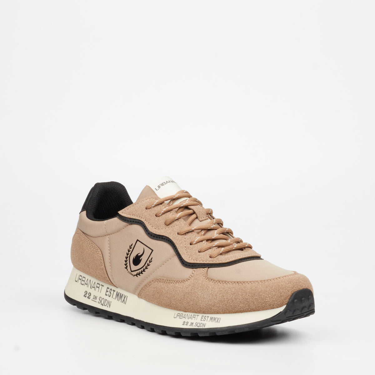 Urbanart Riot 1 Lycra / Faux Suede Sneaker - Taupe