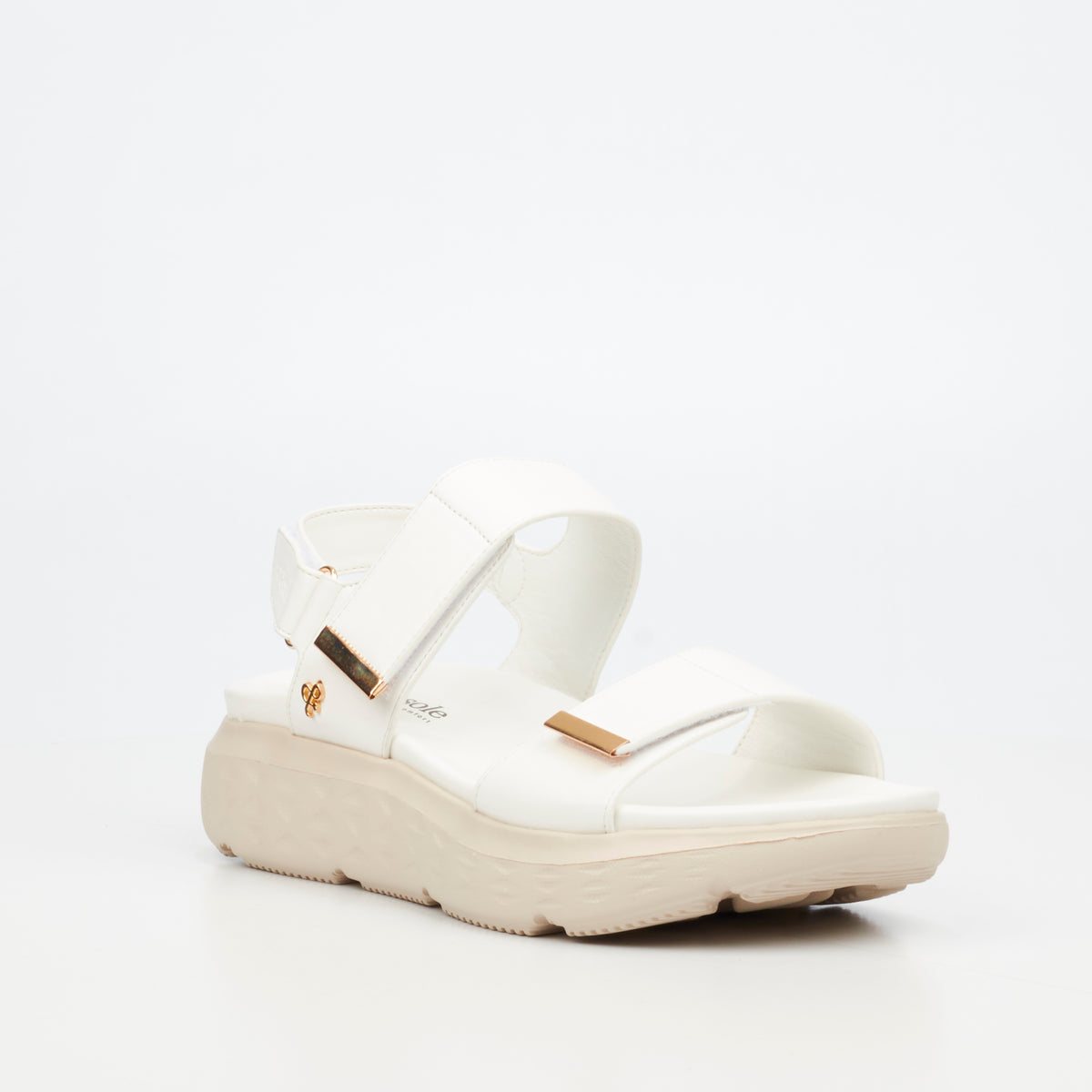 Heart & Sole Rose 1 Flat Sandal - White footwear Heart & Sole