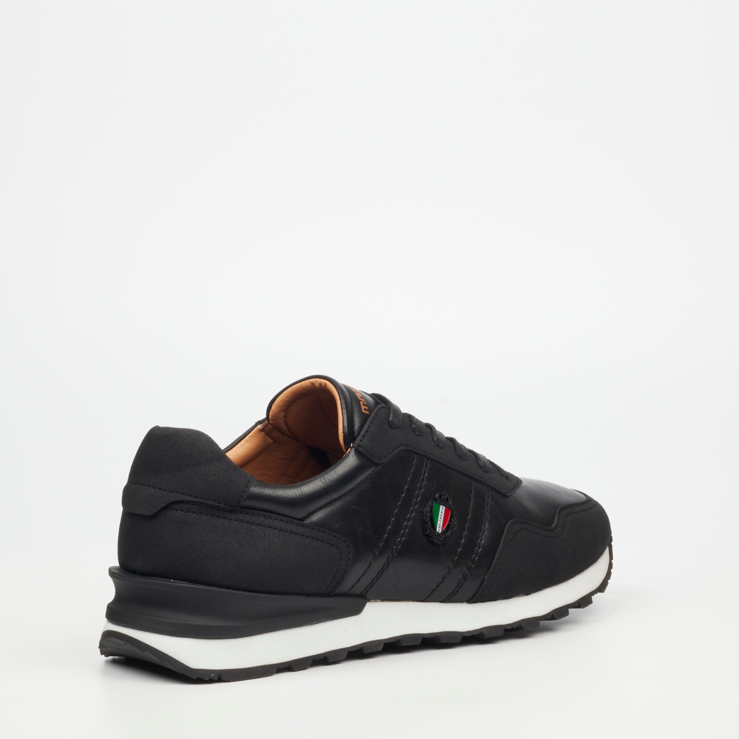 Mazerata Silvio 1 Faux Wax / Faux Nubuck Sneaker - Black footwear Mazerata