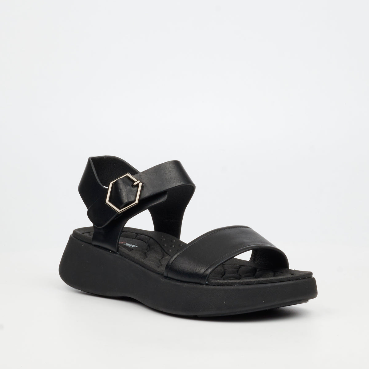Heart & Sole Theodora 1 Flat Sandals - Black footwear Heart & Sole