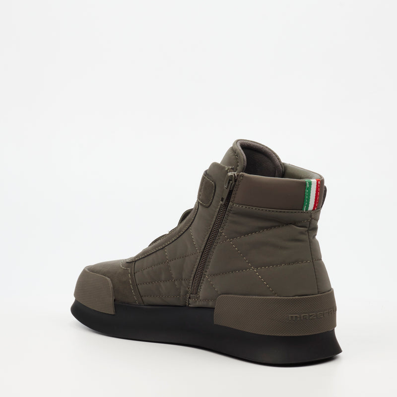 Mazerata Valentino 13 Faux Nubuck / Nylon Sneaker - Olive footwear Mazerata   