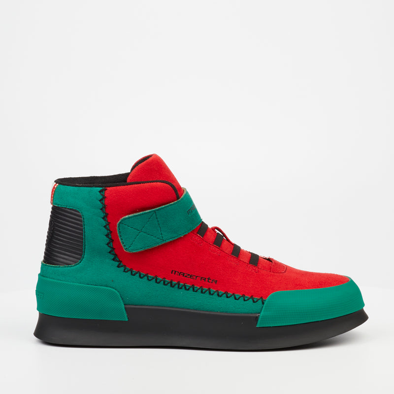 Mazerata Valentino 15 Faux Suede Sneaker - Red footwear Mazerata   