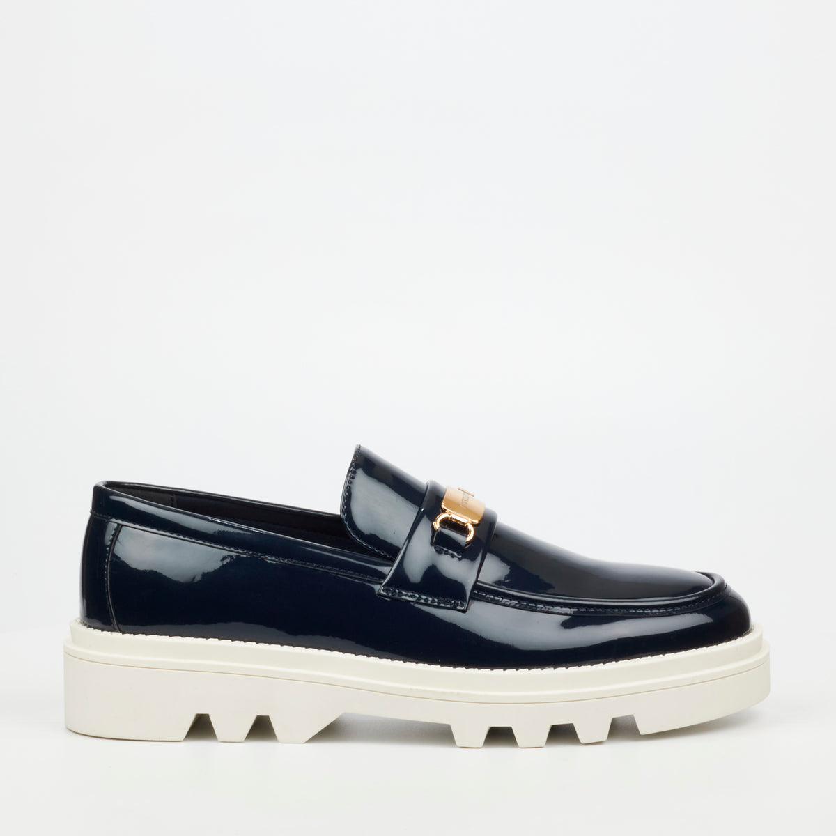 Mazerata Vinchey 90 Faux Patent Shoe - Navy footwear Mazerata