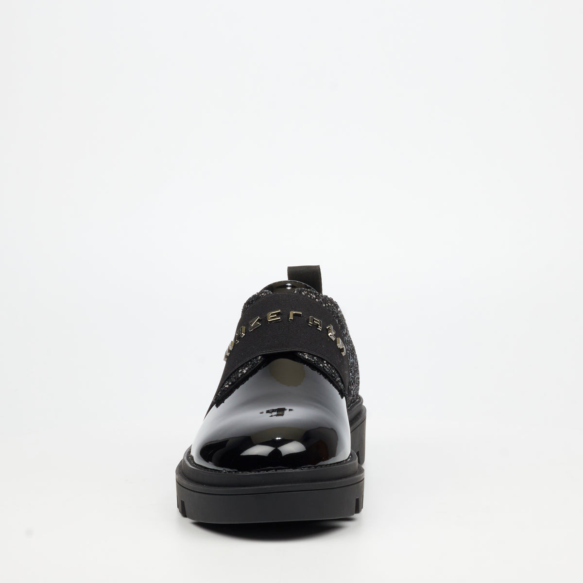 Mazerata Vinchey 96 Rhinestone / Faux Patent Shoe - Black footwear Mazerata