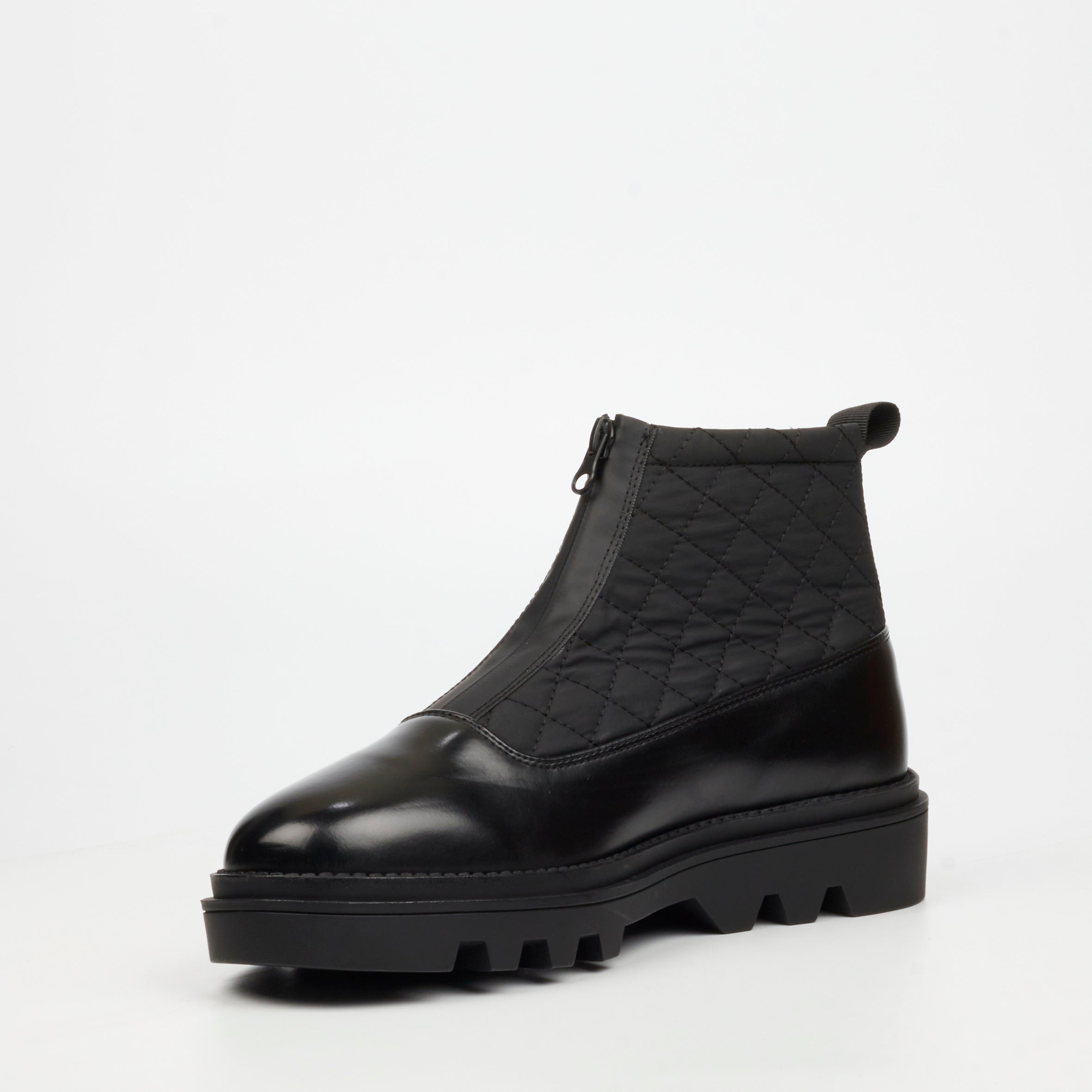Mazerata Vinchey 9 Nylon / Faux Wax Ankle Boot - Black footwear Mazerata