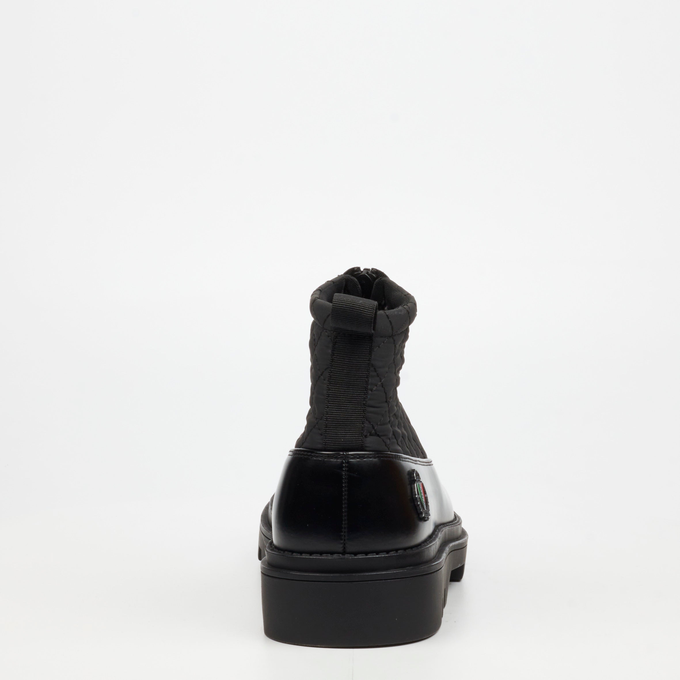 Mazerata Vinchey 9 Nylon / Faux Wax Ankle Boot - Black footwear Mazerata