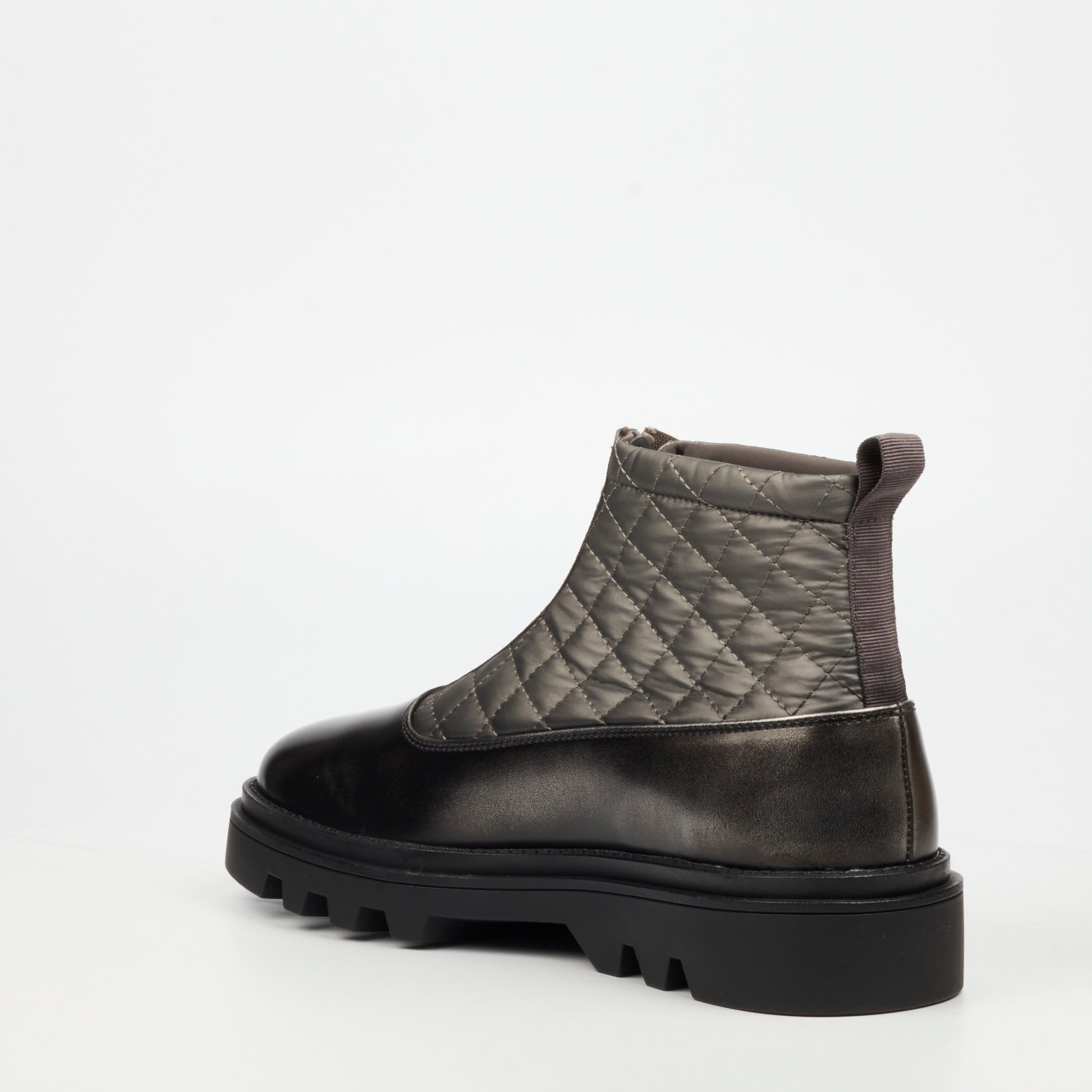 Mazerata Vinchey 9 Nylon / Faux Wax Ankle Boot - Grey footwear Mazerata