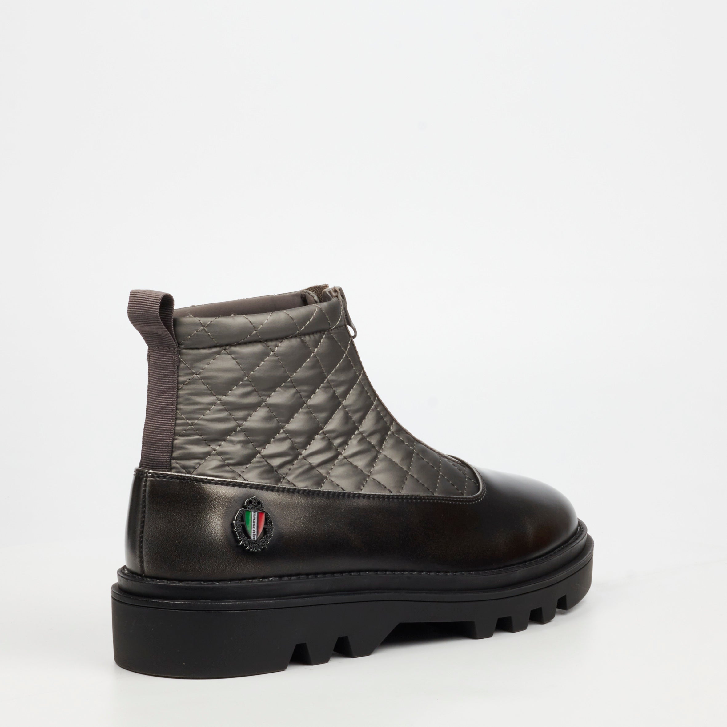 Mazerata Vinchey 9 Nylon / Faux Wax Ankle Boot - Grey footwear Mazerata