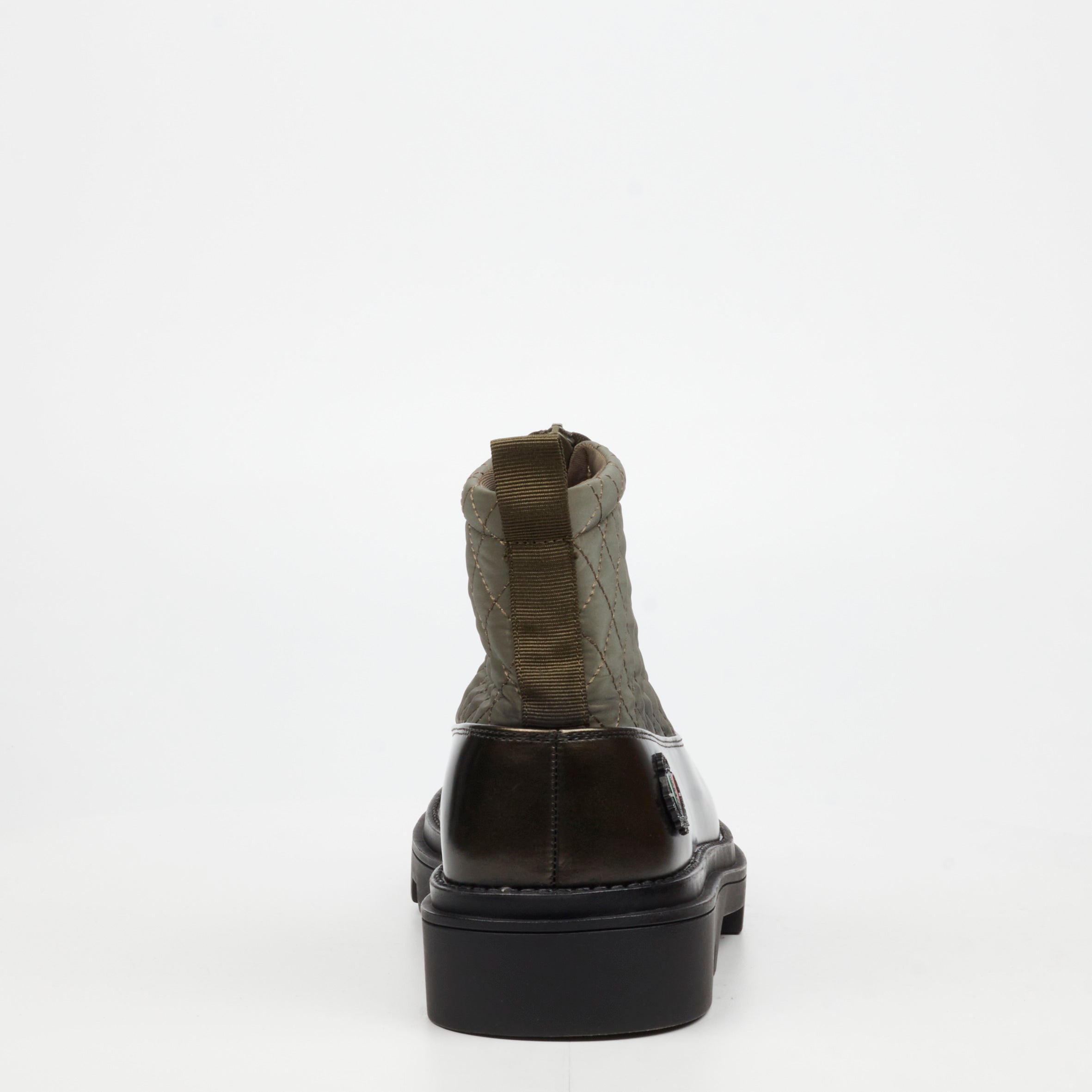 Mazerata Vinchey 9 Nylon / Faux Wax Ankle Boot - Olive footwear Mazerata
