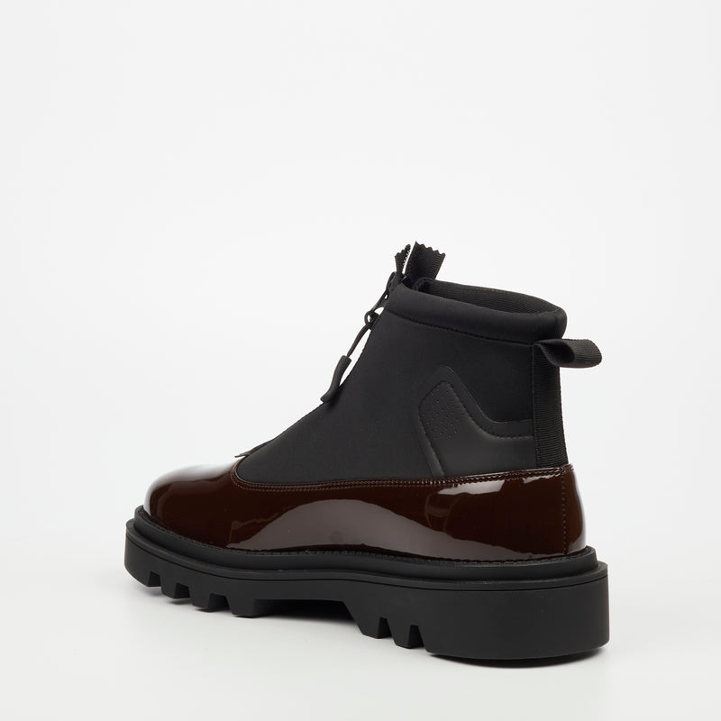 Mazerata Vinchey 9 Faux Patent / Lycra Ankle Boot - Plum footwear Mazerata   