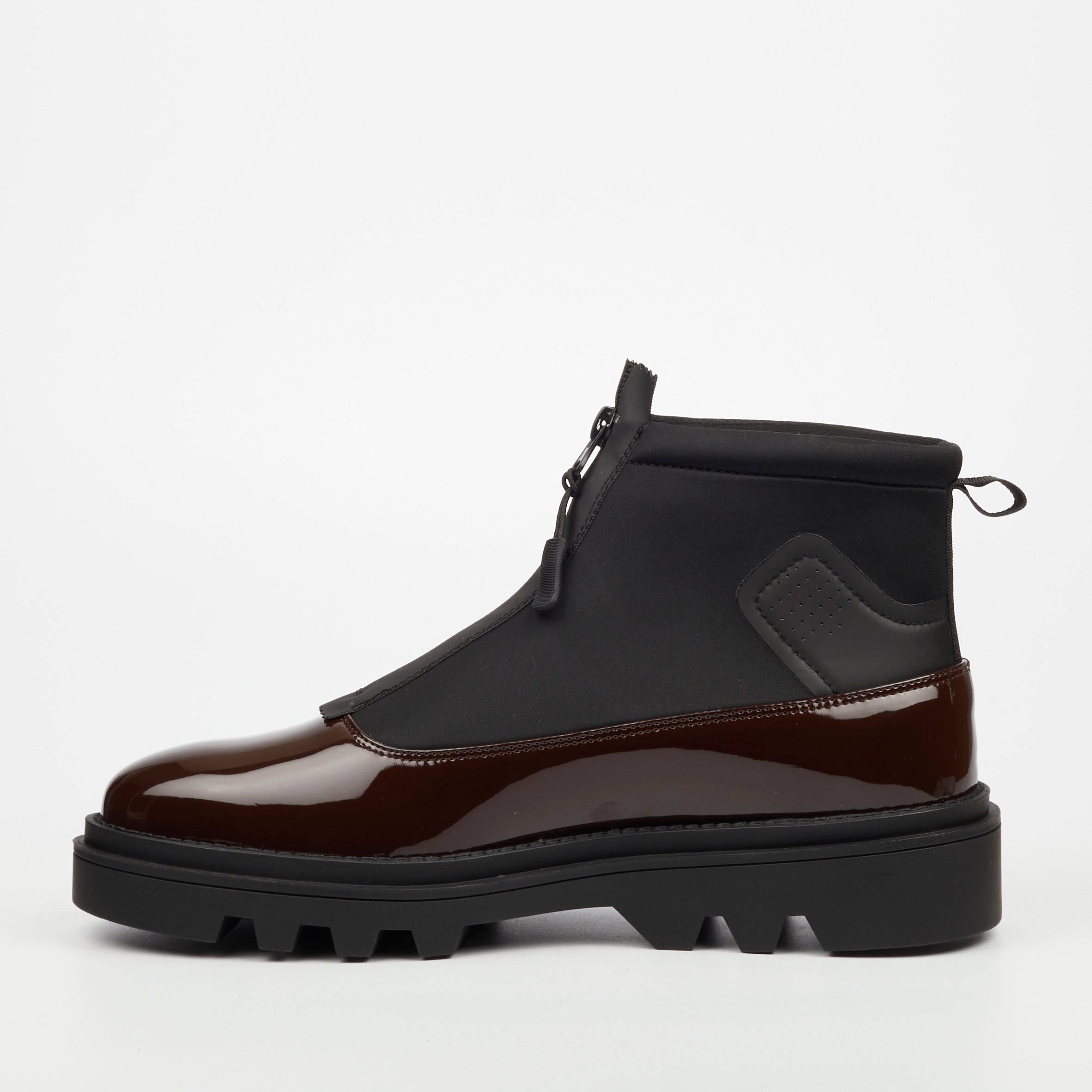 Mazerata Vinchey 9 Faux Patent / Lycra Ankle Boot - Plum footwear Mazerata