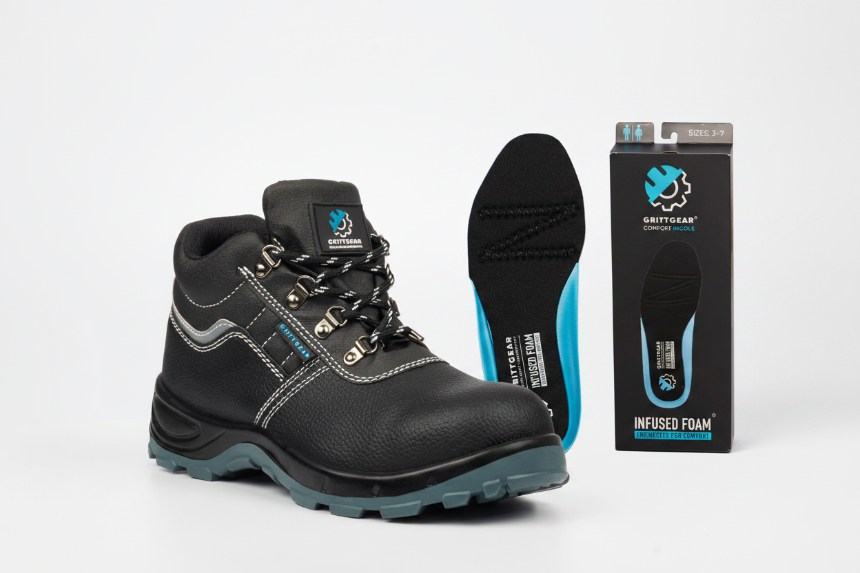 Workers Comfort Value Bundle - Dolomite Black + Extra Infused Foam Inner Sole Sizes 8 - 13 DC.ONE